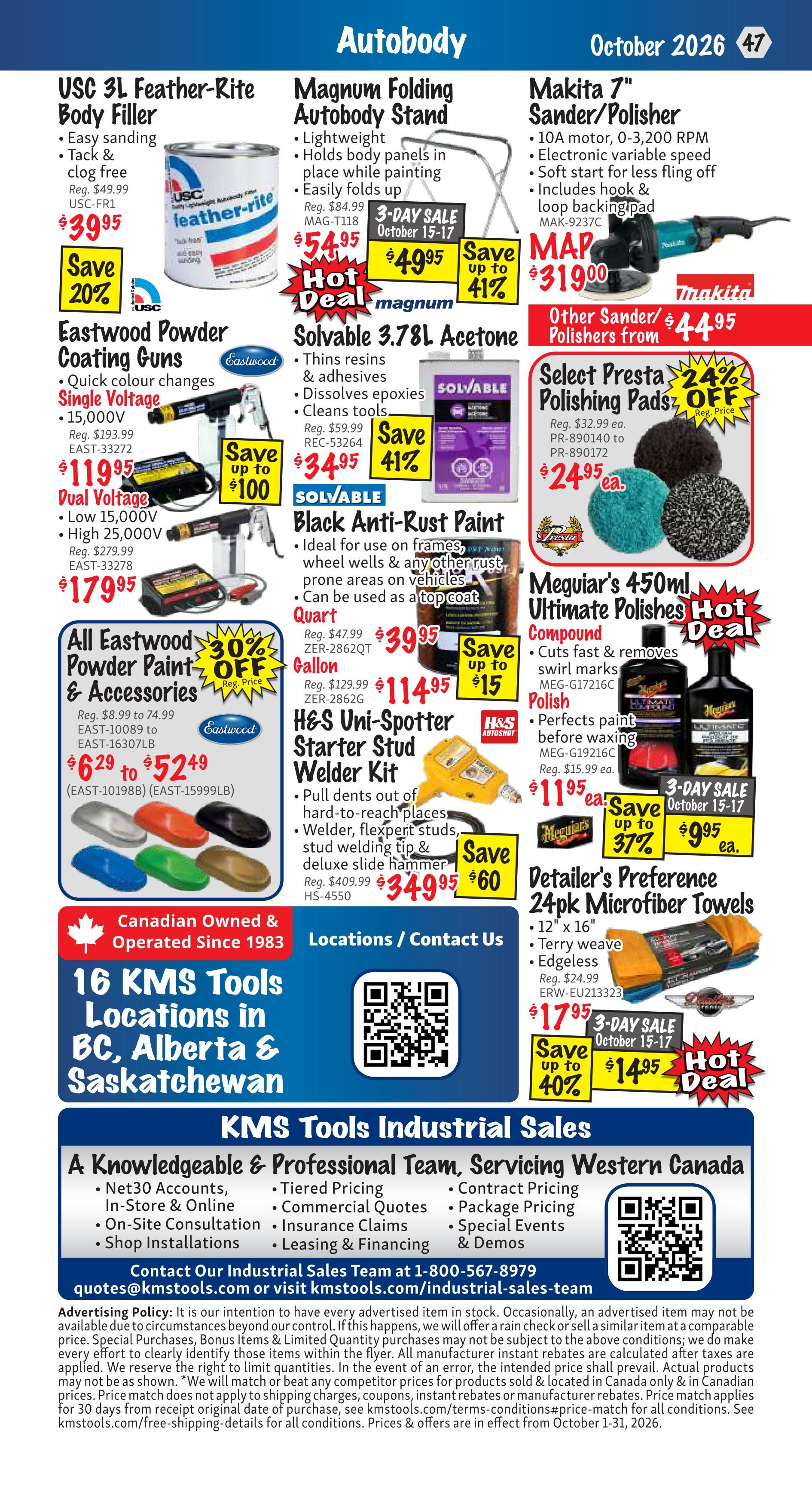 KMS Tools and Equipment Flyer October 1 to 31
