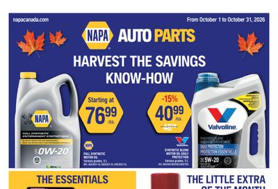 NAPA Auto Parts Flyer October 1 to 31