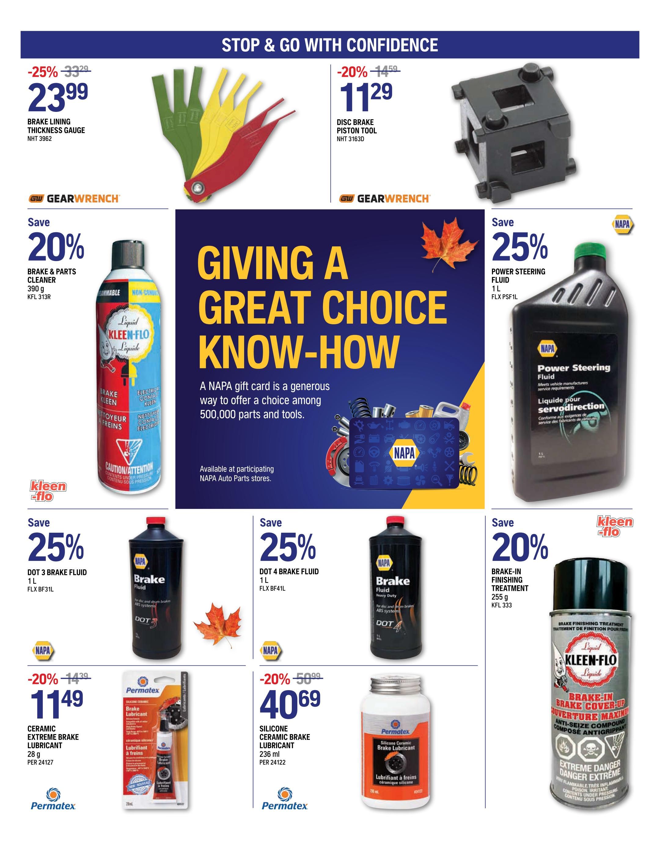 NAPA Auto Parts Flyer October 1 to 31