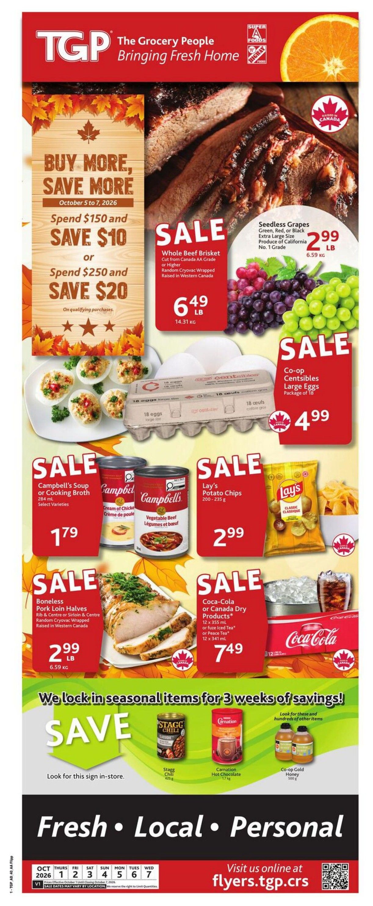 TGP The Grocery People Flyer October 1 to 7