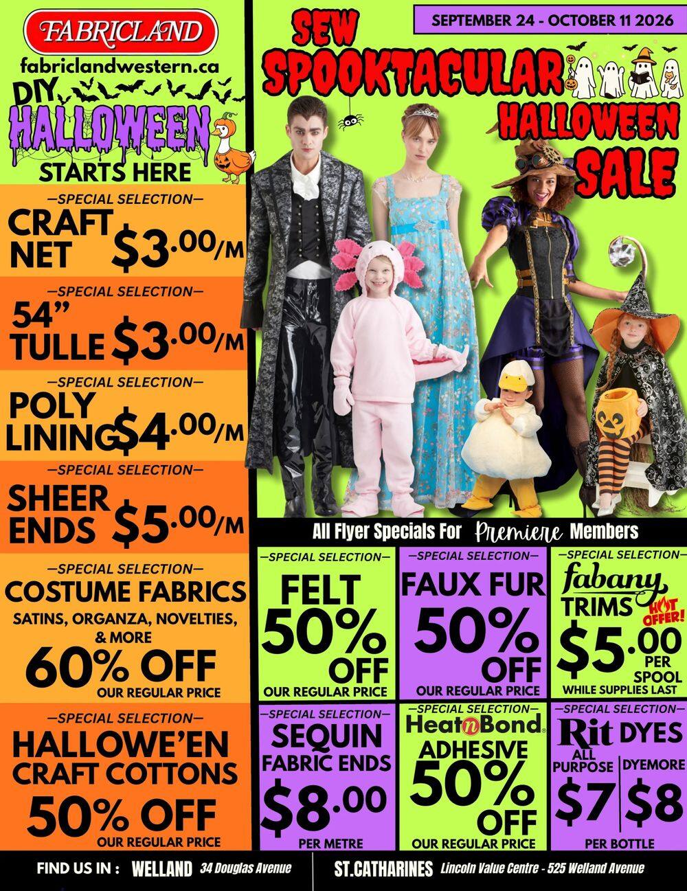 Fabricland (St. Catharines, Welland) Flyer September 24 to October 11