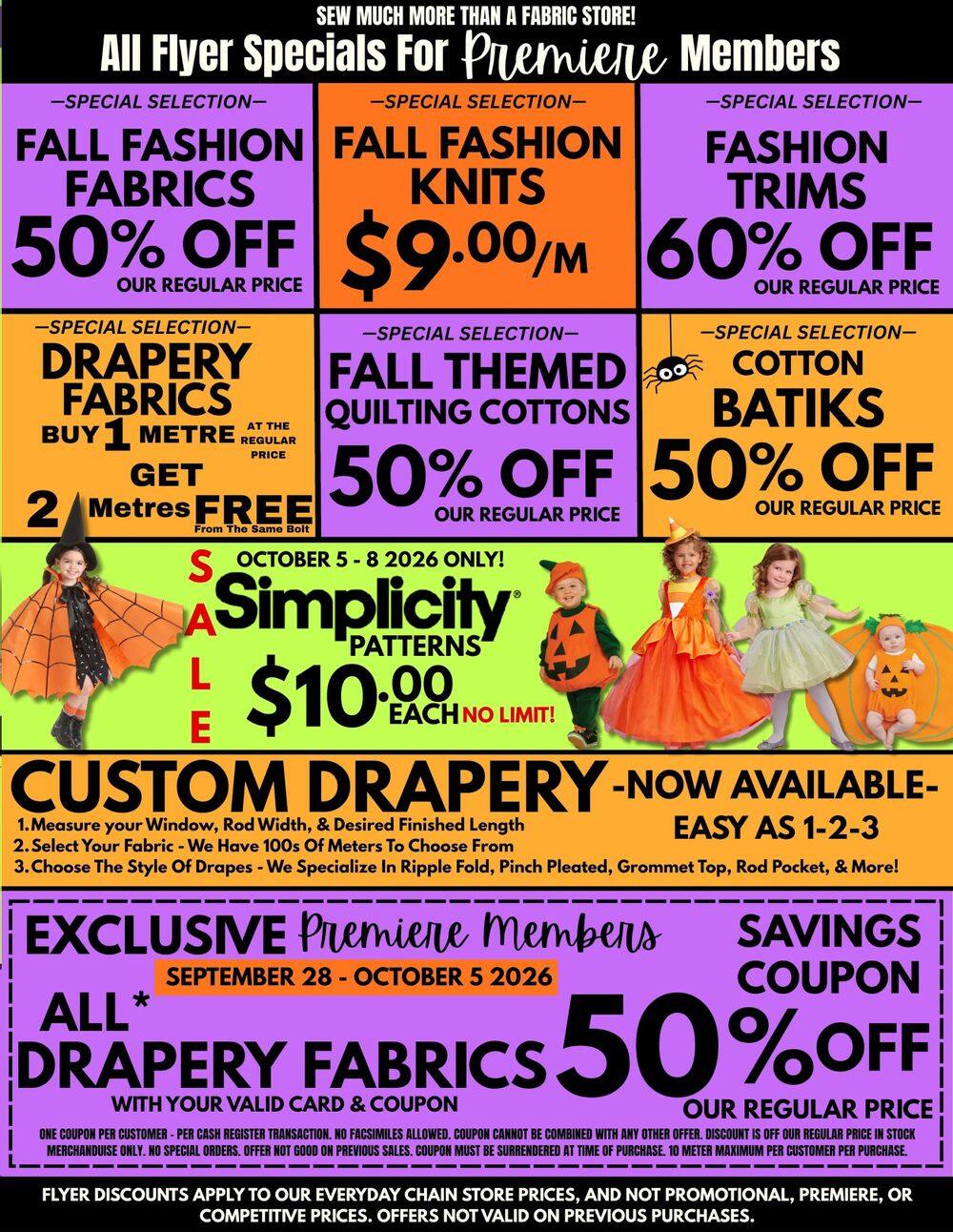 Fabricland (St. Catharines, Welland) Flyer September 24 to October 11