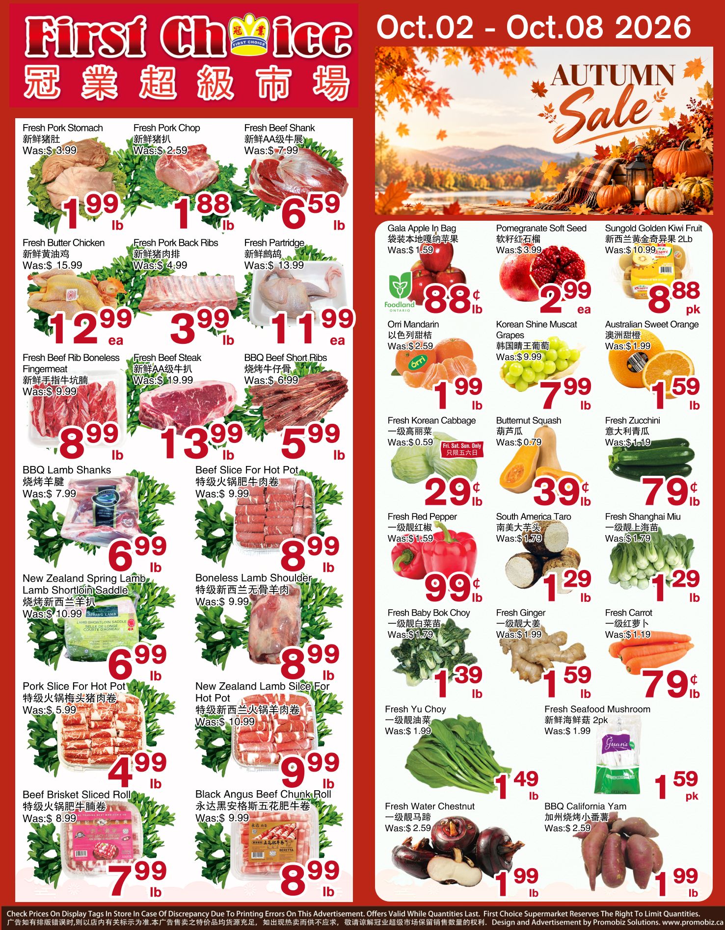 First Choice Supermarket Flyer October 2 to 8