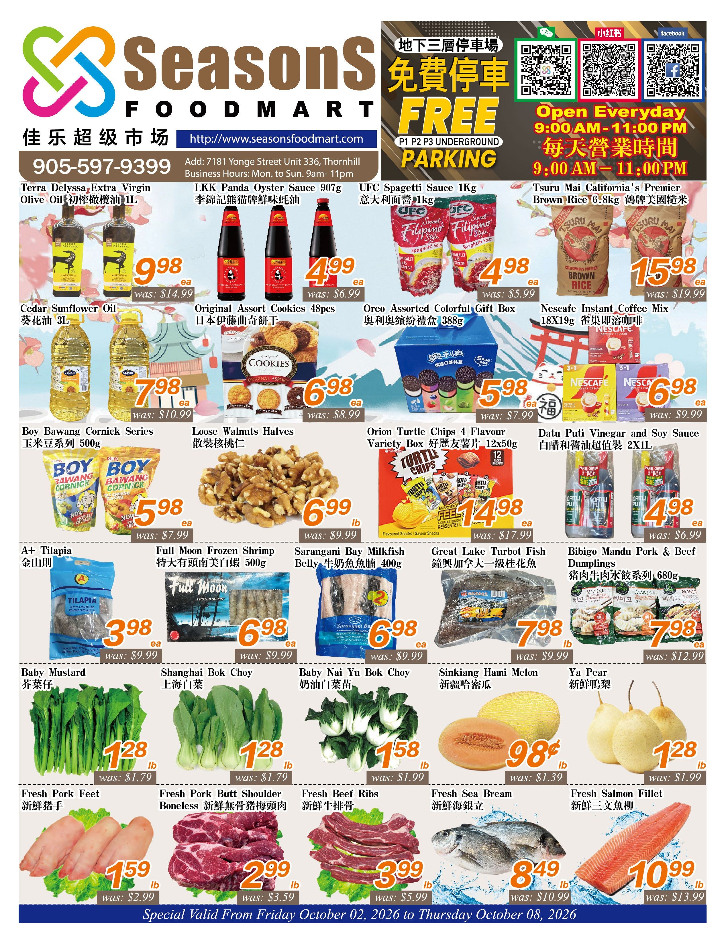 Seasons Food Mart (Thornhill) Flyer October 2 to 8