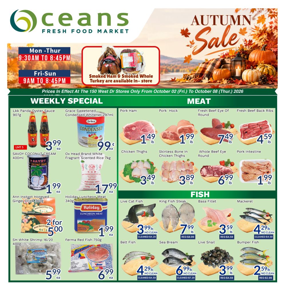 Oceans Fresh Food Market (Brampton) Flyer October 2 to 8