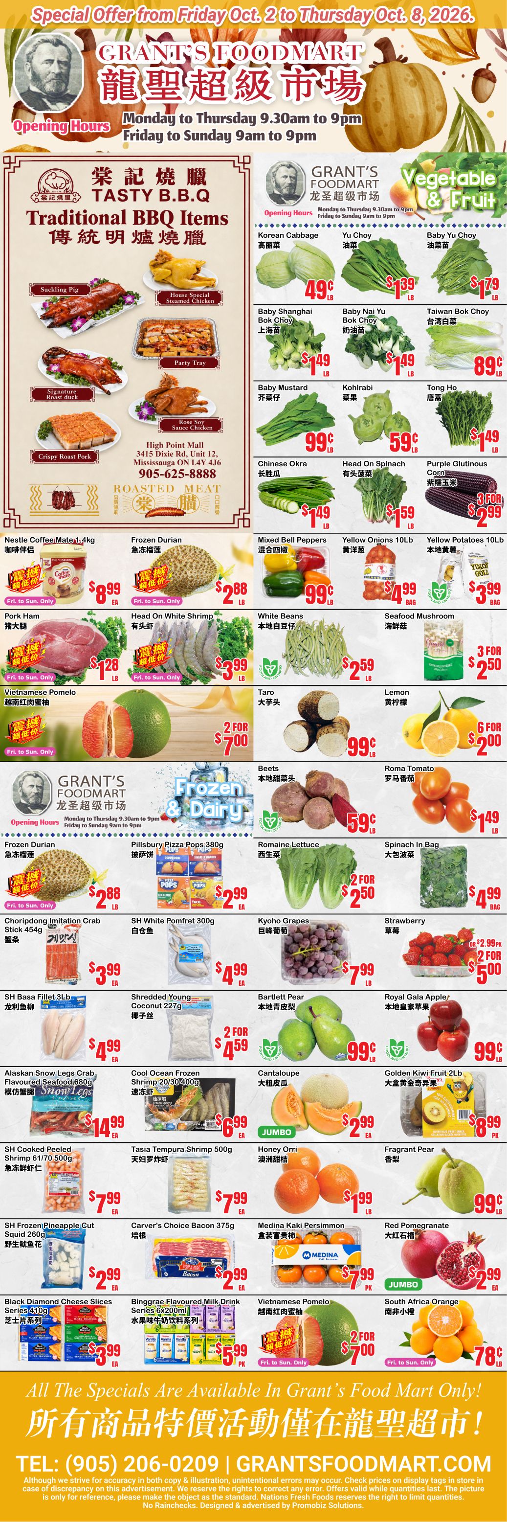 Grant's Food Mart Flyer October 2 to 8