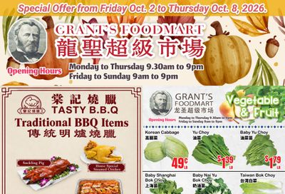 Grant's Food Mart Flyer October 2 to 8