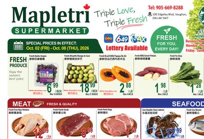 Mapletri Supermarket Flyer October 2 to 8