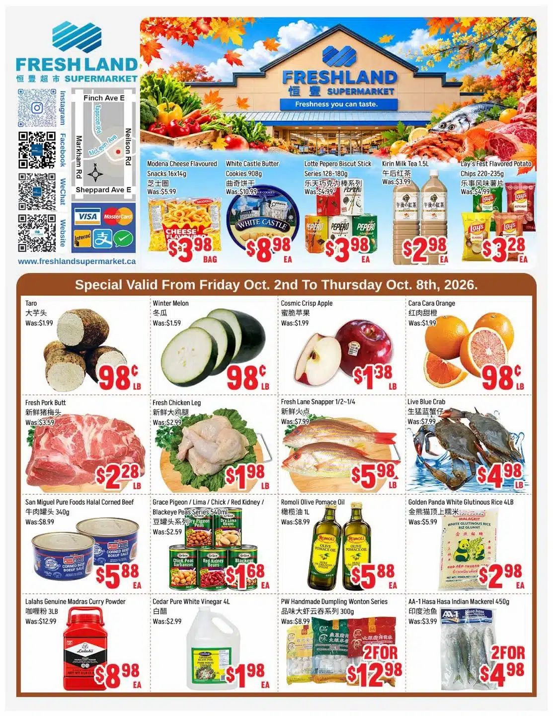 FreshLand Supermarket Flyer October 2 to 8