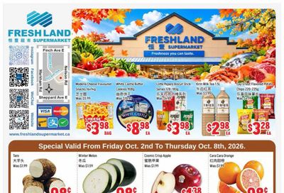 FreshLand Supermarket Flyer October 2 to 8