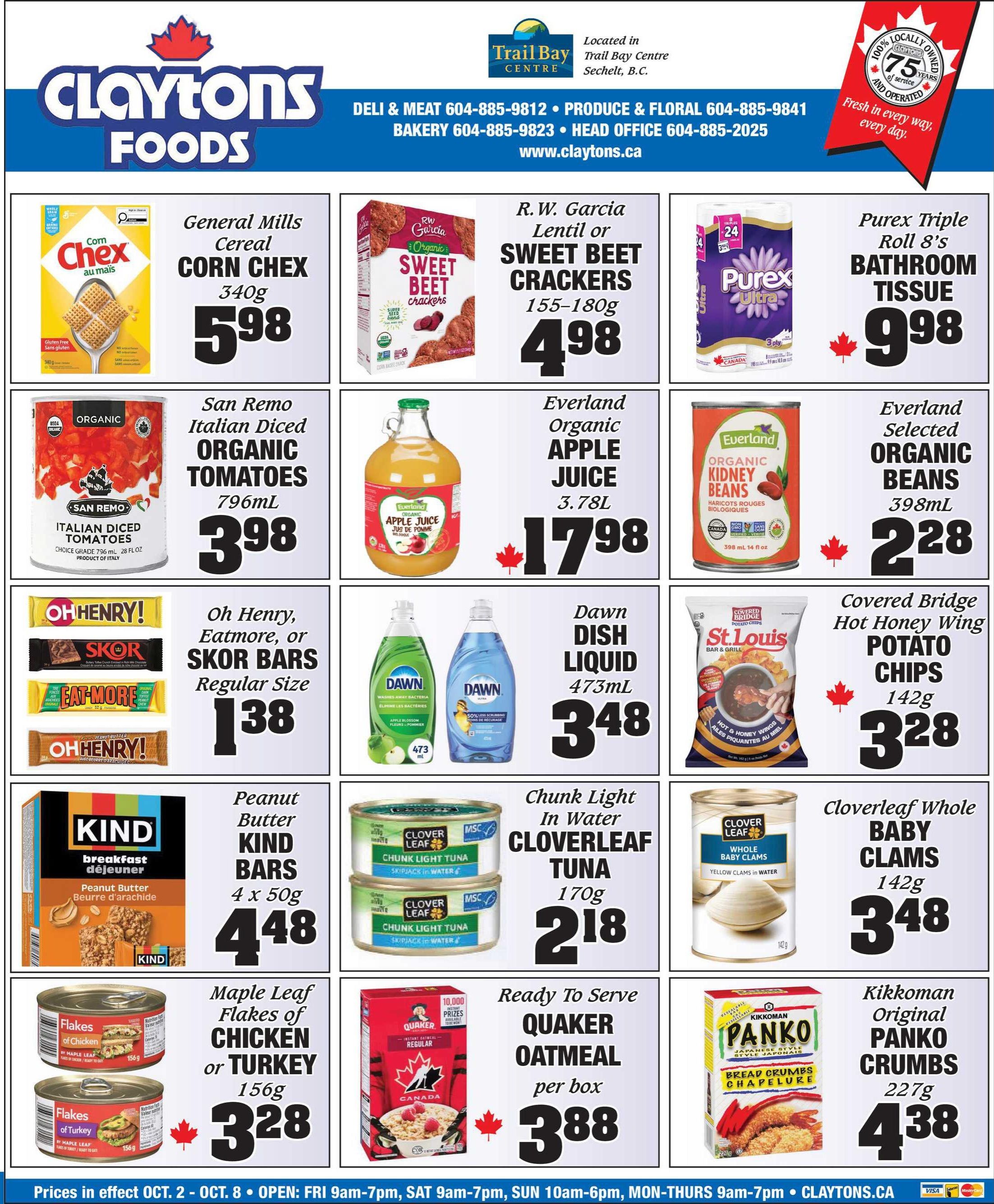 Claytons Heritage Market Flyer October 2 to 8