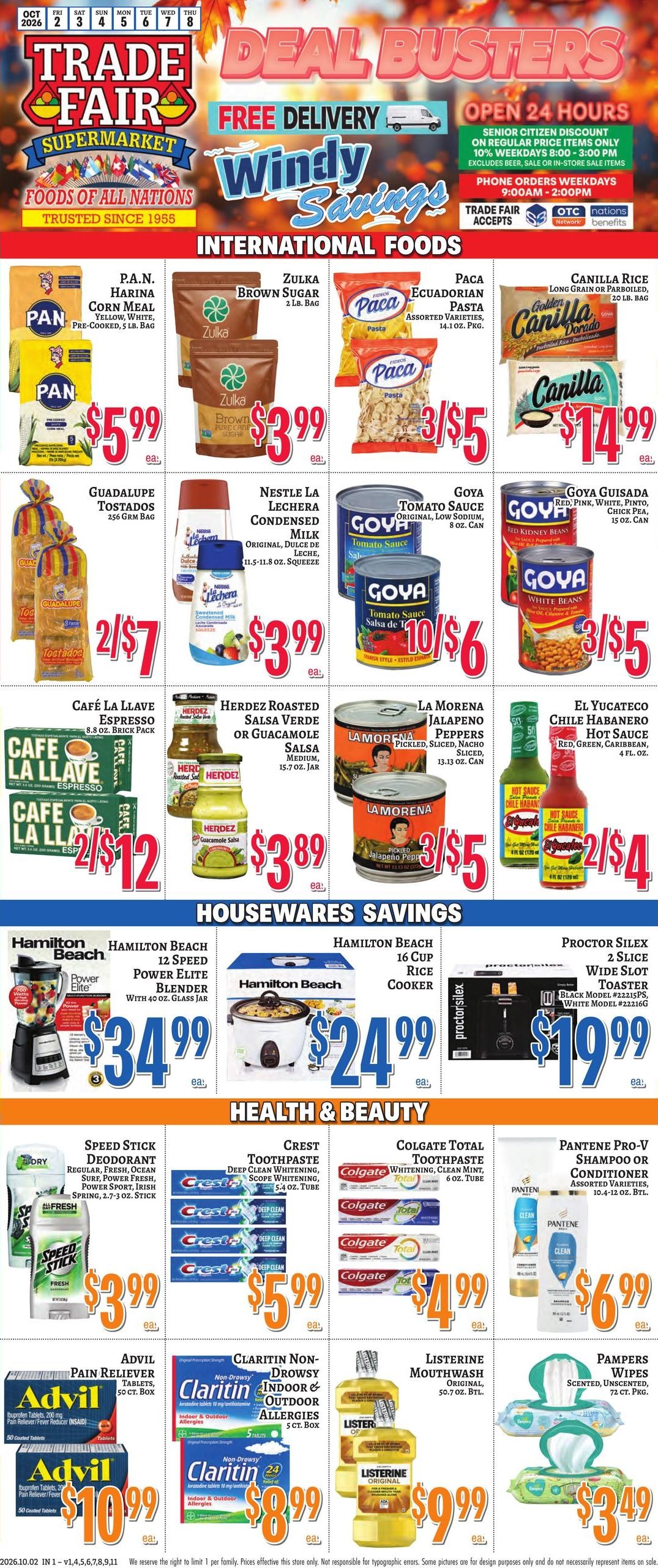 Trade Fair Supermarket Weekly Ad October 2 - 8, 2026
