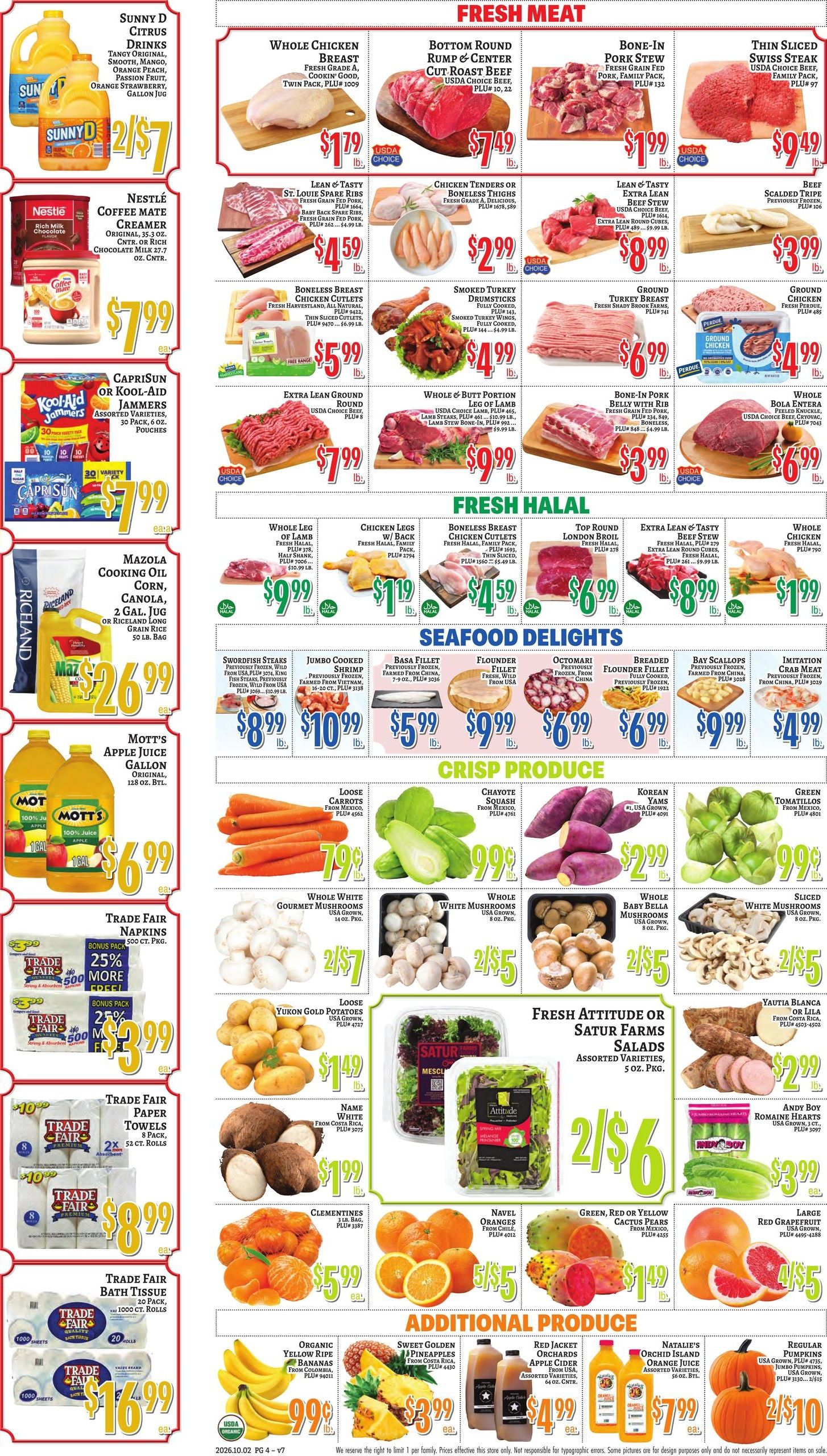 Trade Fair Supermarket Weekly Ad October 2 - 8, 2026