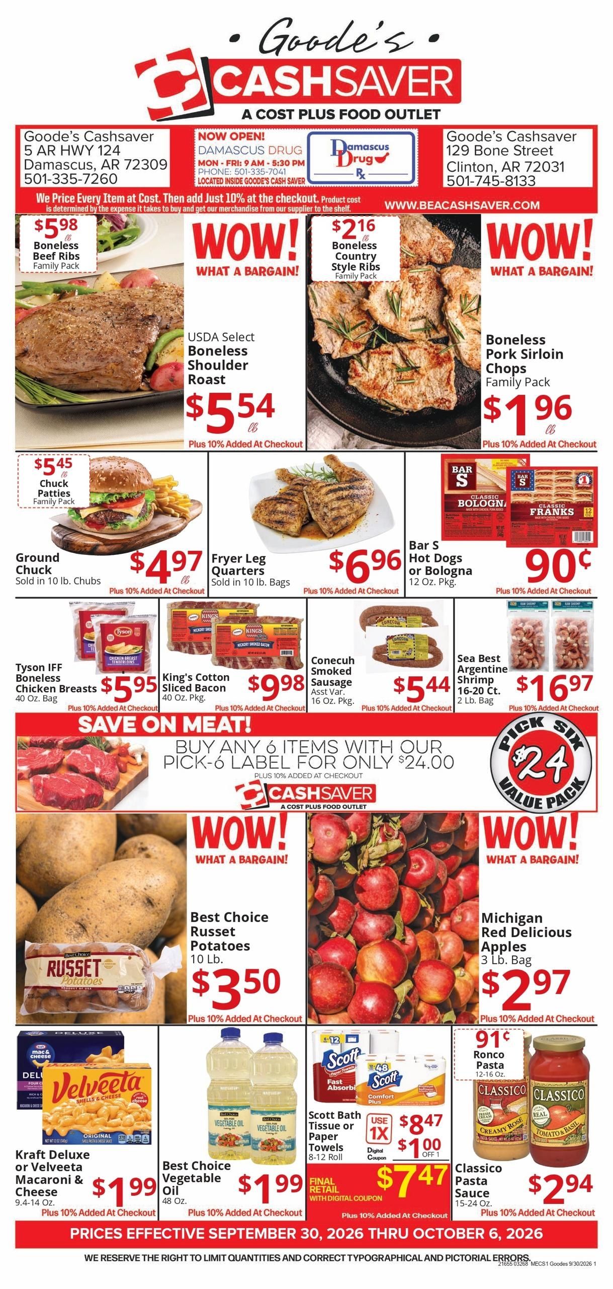 Goode's Cash Saver Weekly Ad September 30 - October 6, 2026