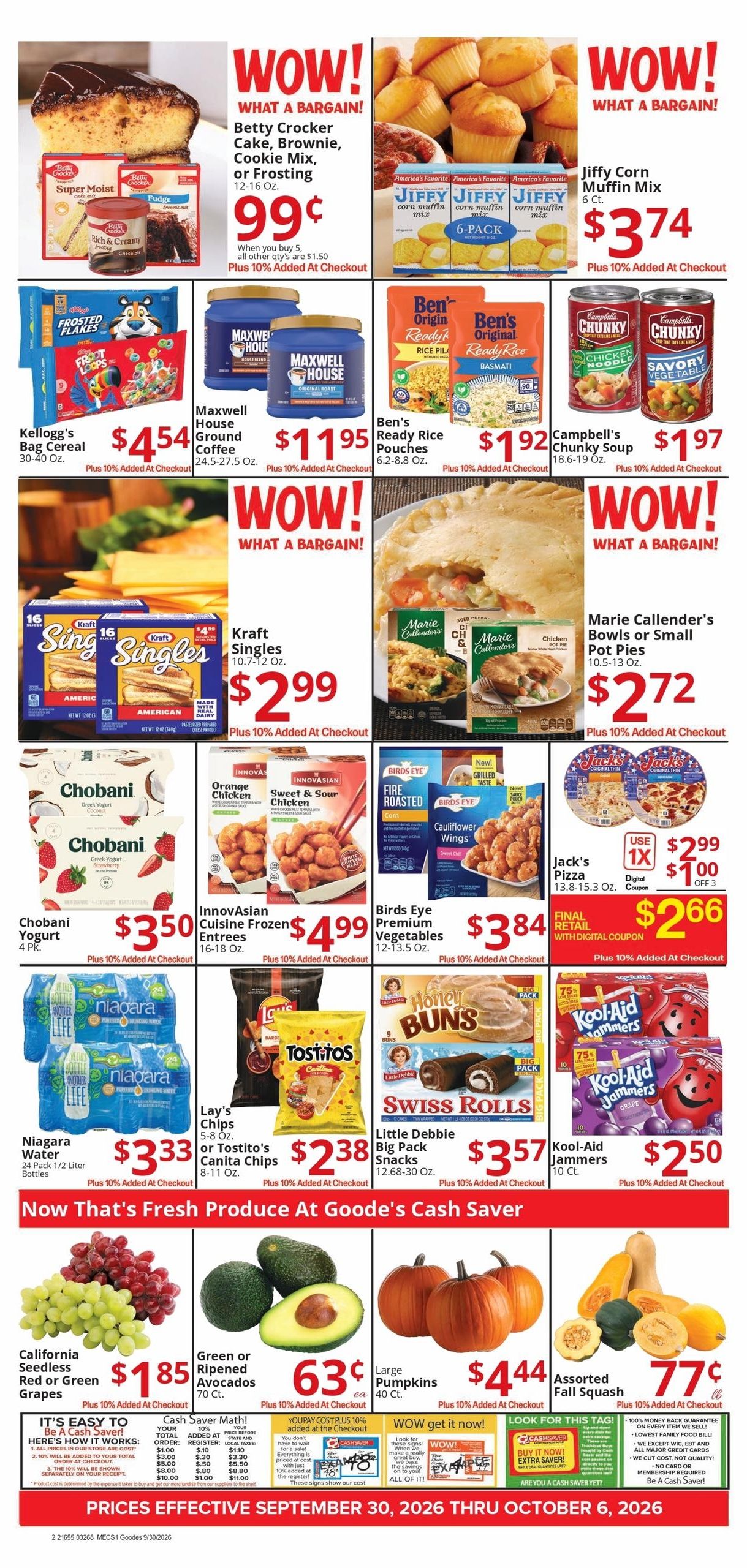 Goode's Cash Saver Weekly Ad September 30 - October 6, 2026