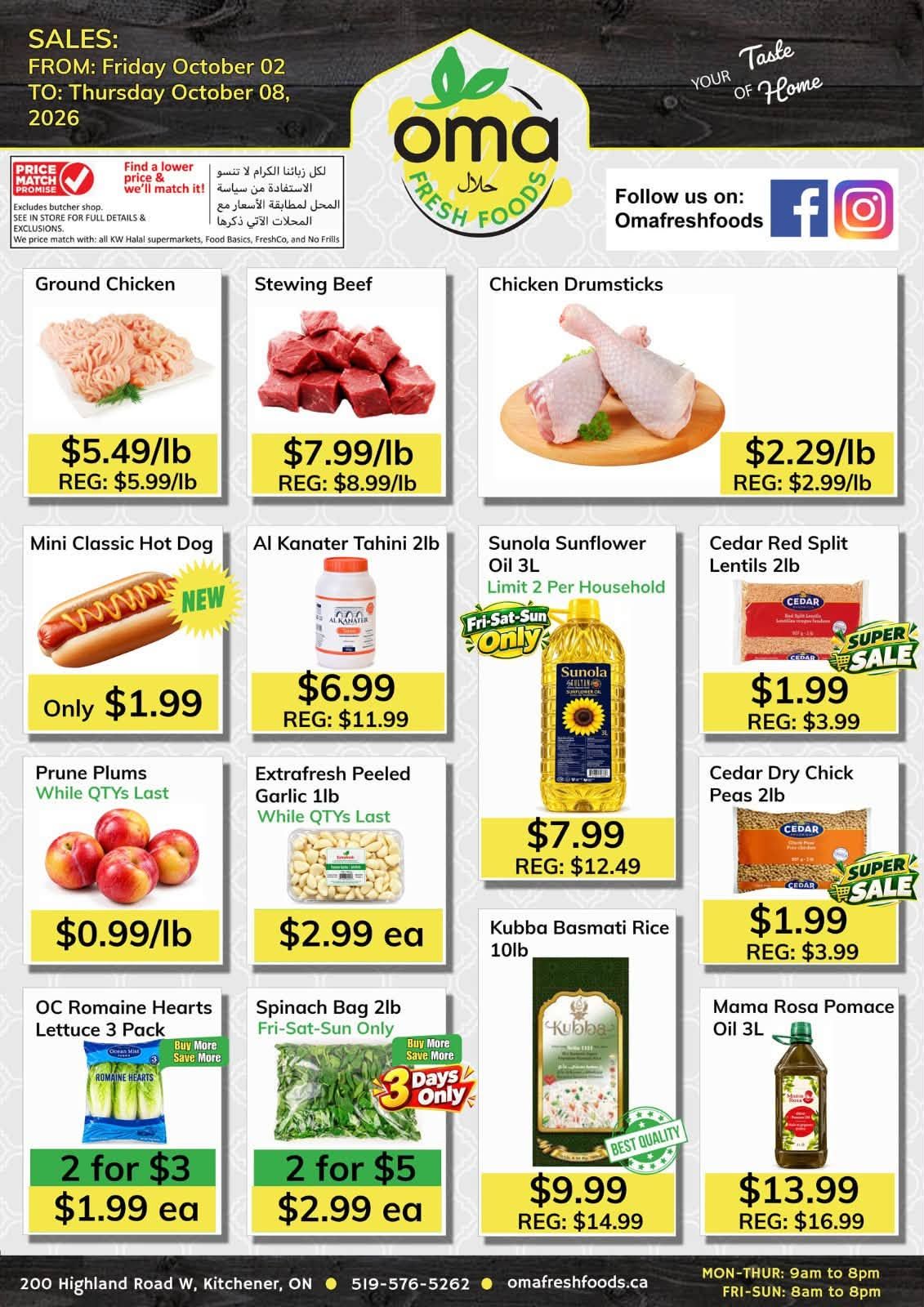 Oma Fresh Foods Flyer October 2 to 8