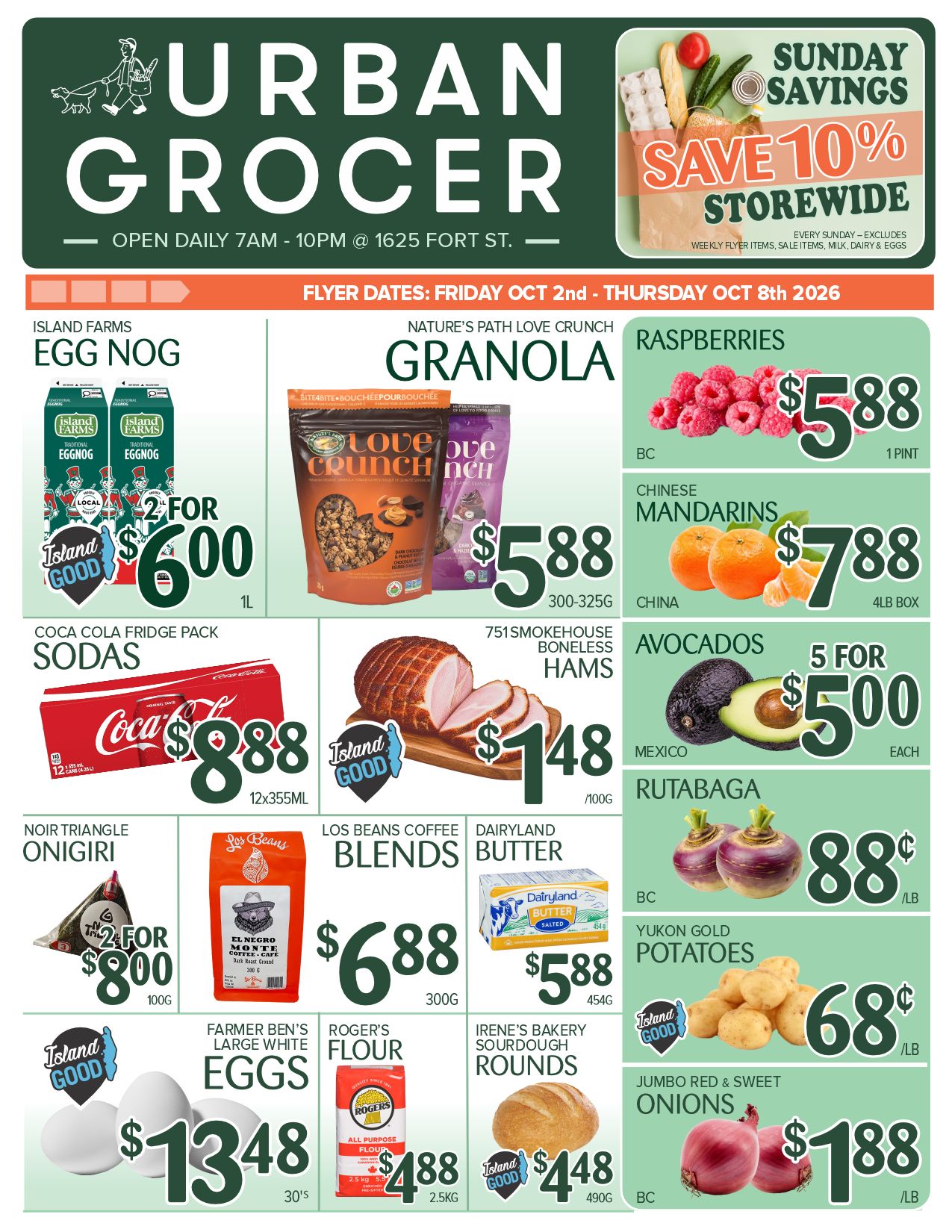 Urban Grocer Flyer October 2 to 8