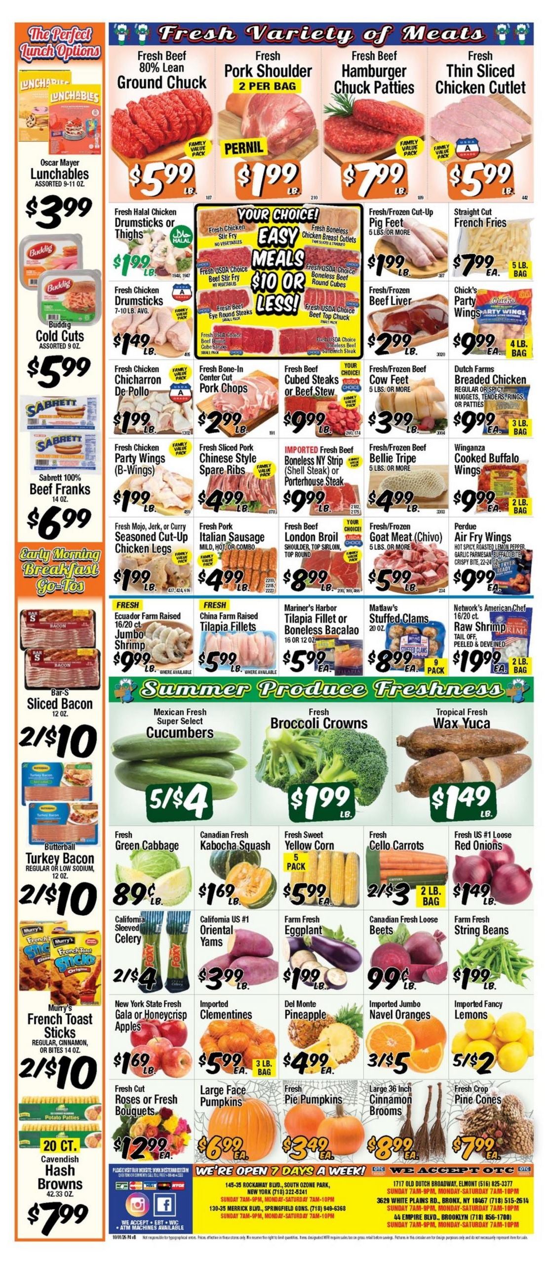 Western Beef (Carle Place Area, NY) Weekly Ad October 1 - 7, 2026