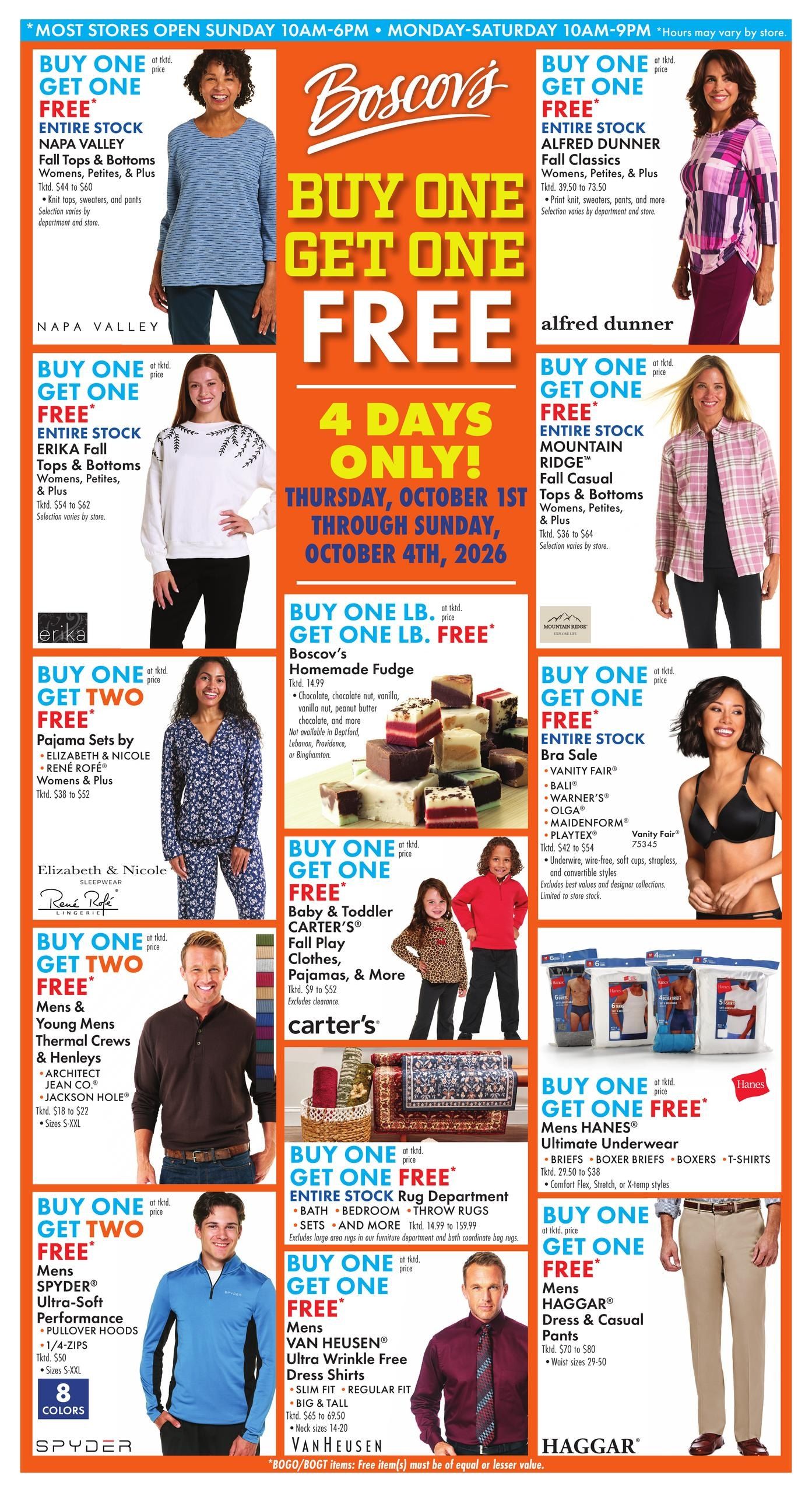 Boscov's (Bridgeport Area, CT) Boscov’s Weekly Weekly Ad October 1 - 7, 2026