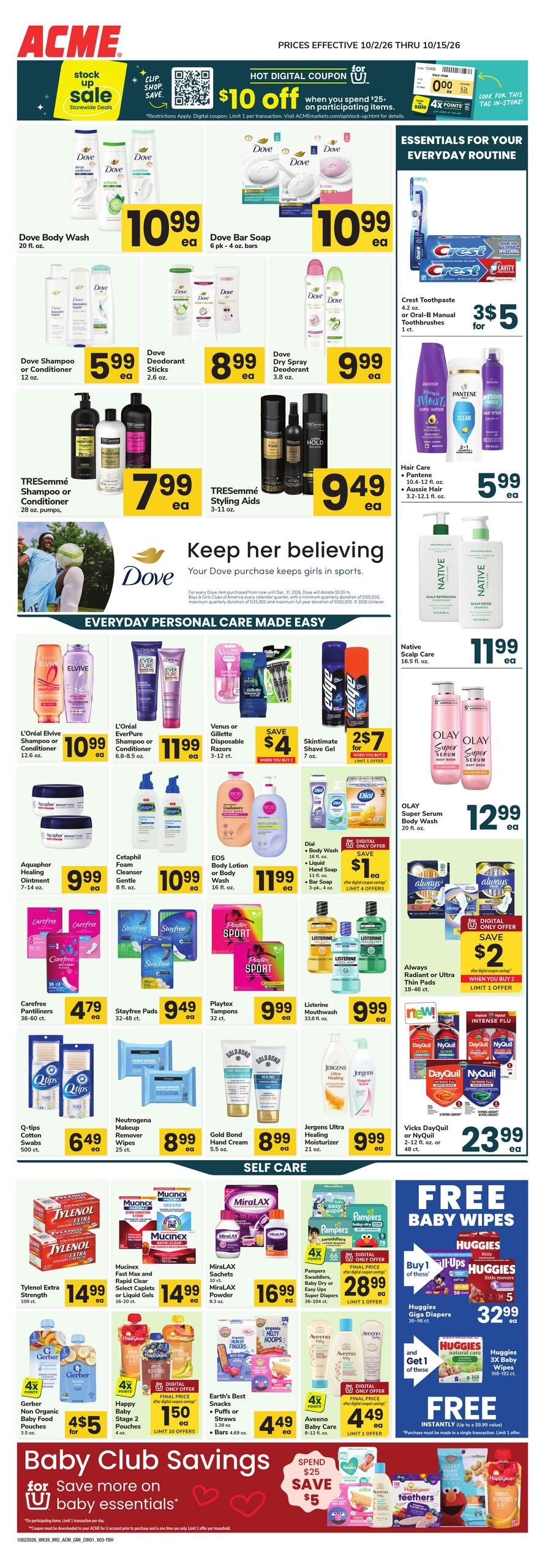 Acme Markets (Waterbury Area, CT) Health, Home & Beauty Weekly Ad October 2 - 15, 2026
