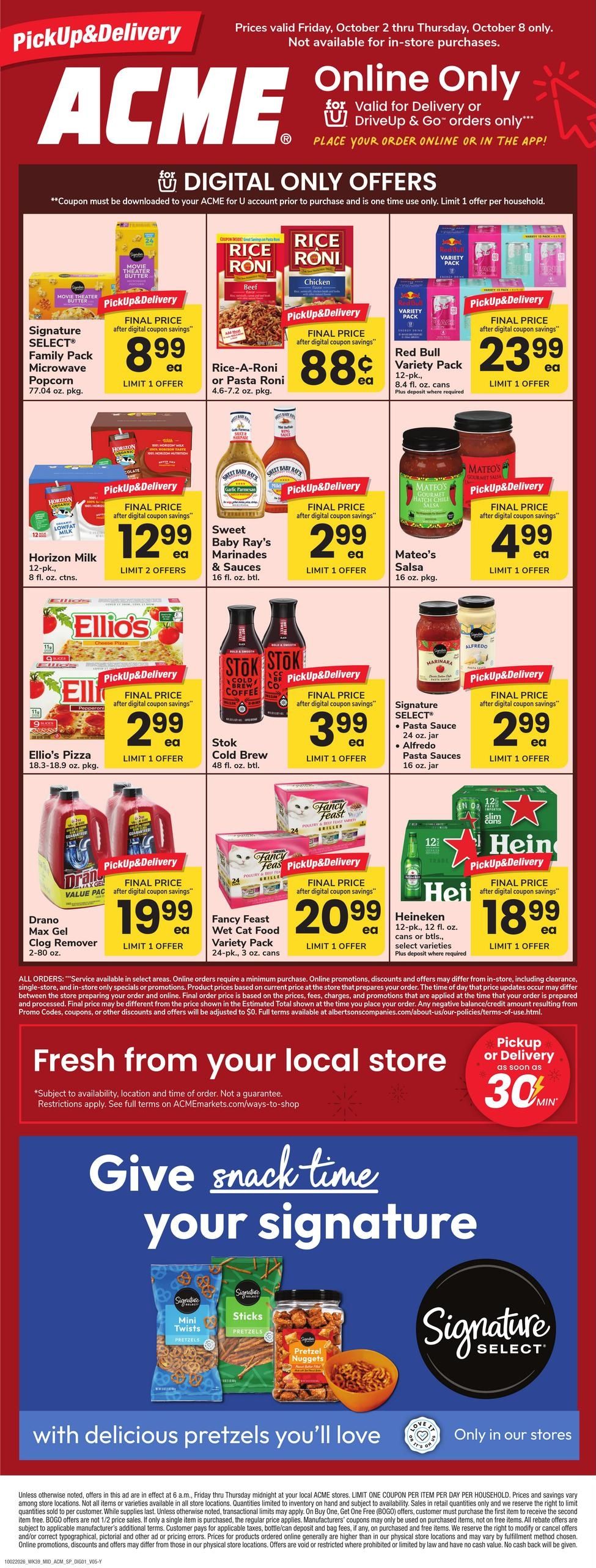 Acme Markets Bonus Online Savings Weekly Ad October 2 - 8, 2026