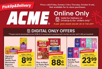Acme Markets Bonus Online Savings Weekly Ad October 2 - 8, 2026