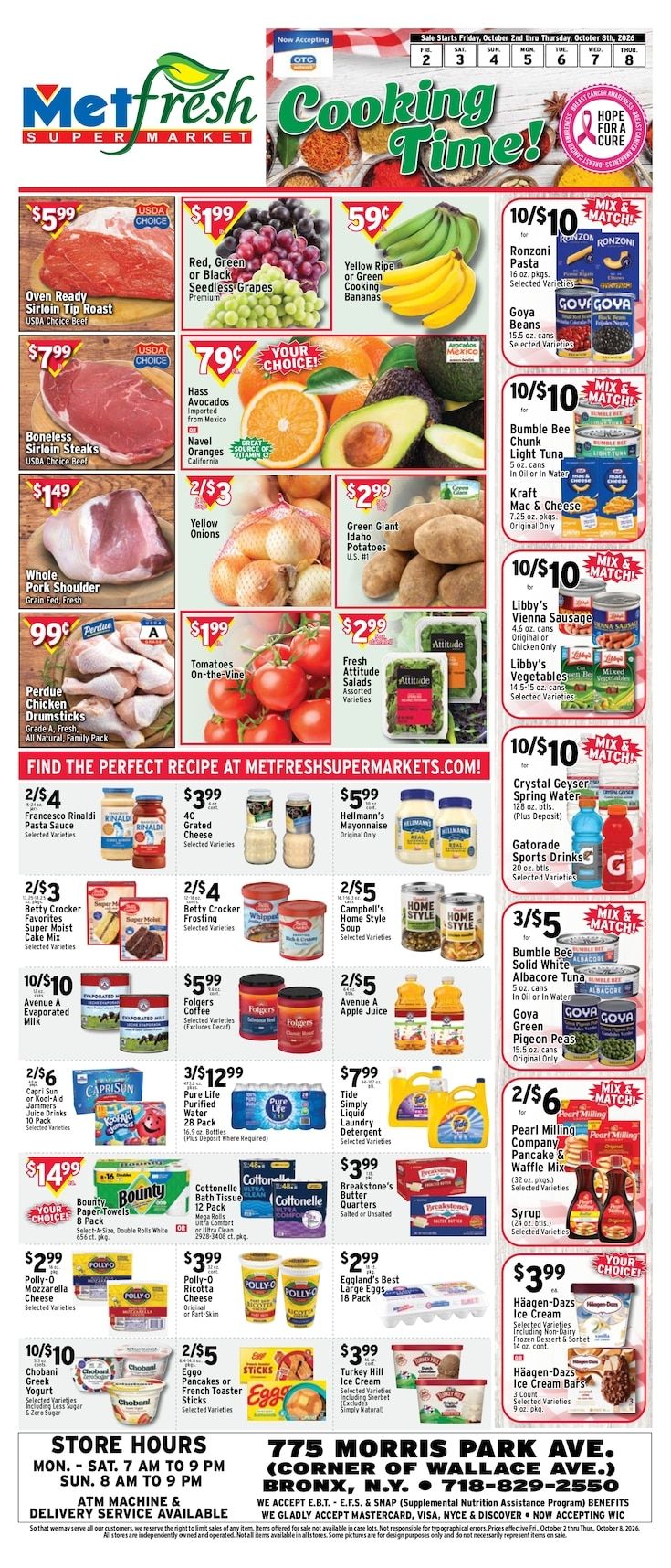 Met Foodmarkets (775 Morris Park Ave, Bronx, NY) Weekly Ad October 2 - 8, 2026
