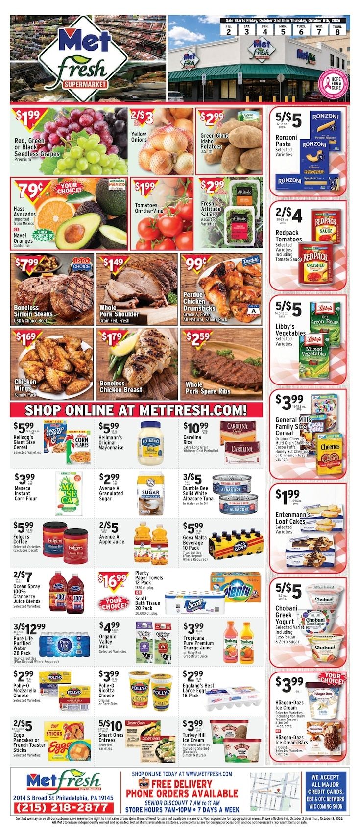 Met Foodmarkets (Philadelphia, PA) Weekly Ad October 2 - 8, 2026