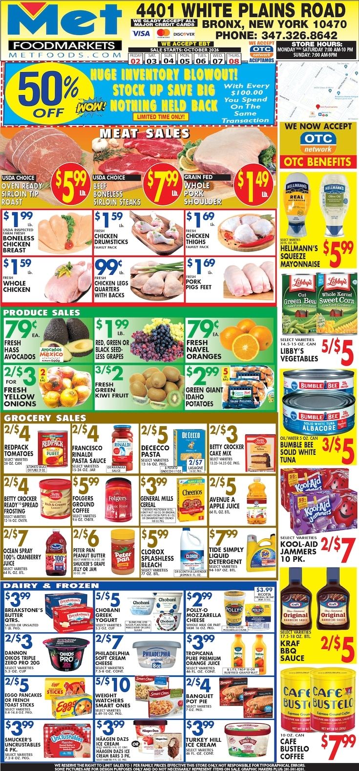 Met Foodmarkets (4401 White Plains Rd, Bronx, NY) Weekly Ad October 2 - 8, 2026