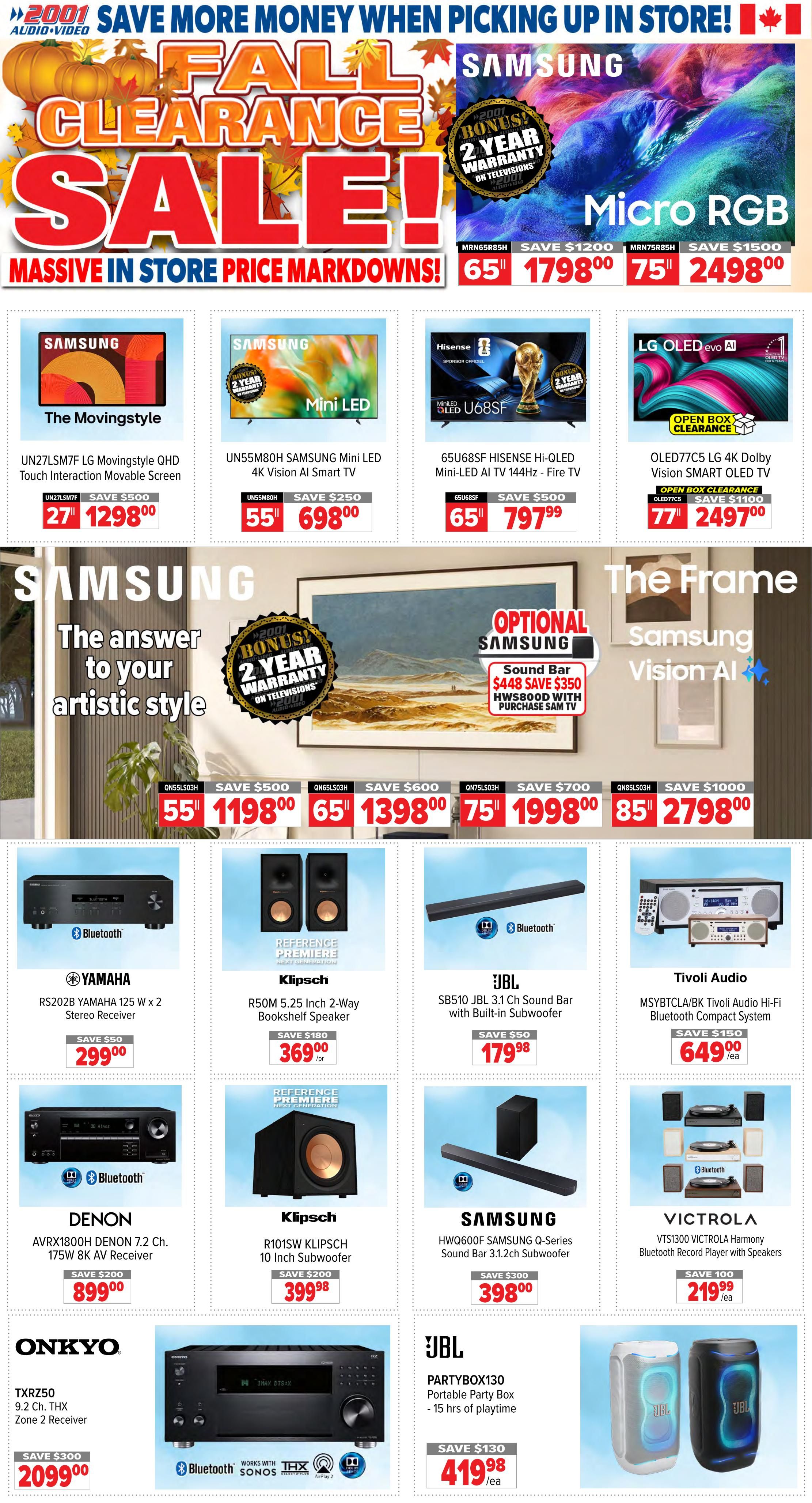 2001 Audio Video Flyer October 2 to 8