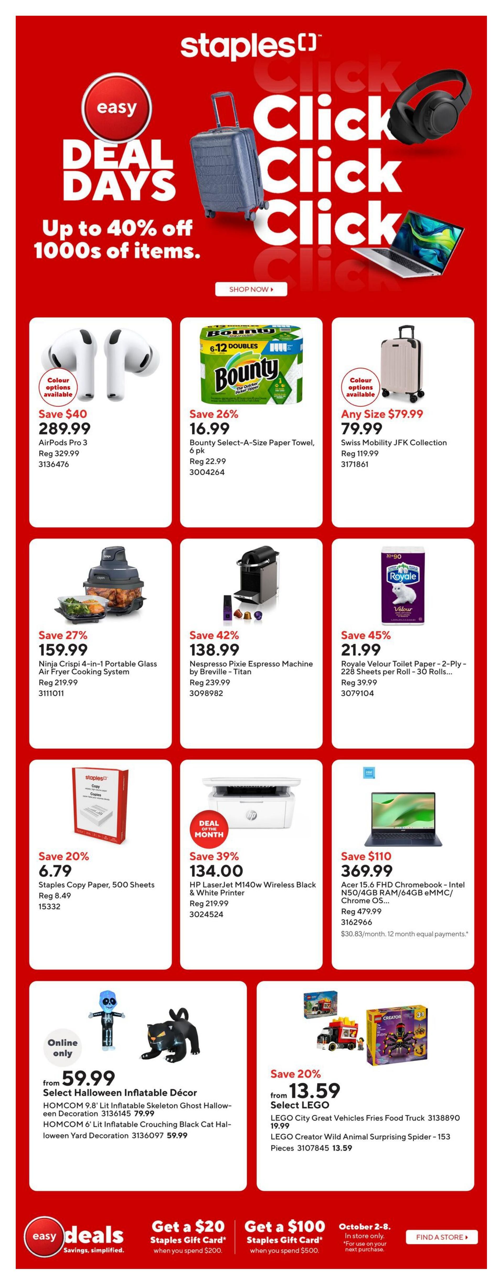 Staples Flyer October 2 to 8