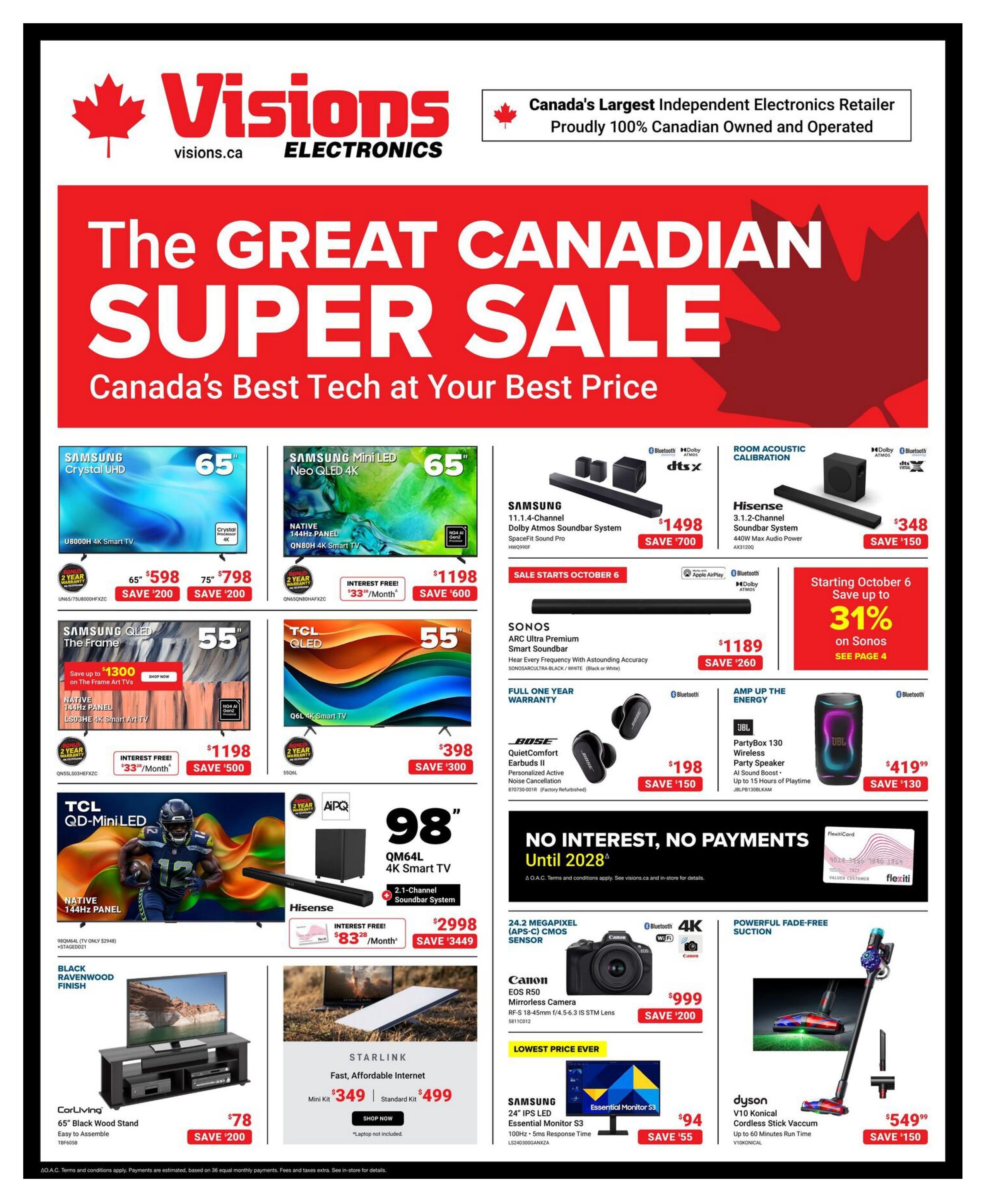 Visions Electronics Flyer October 2 to 8