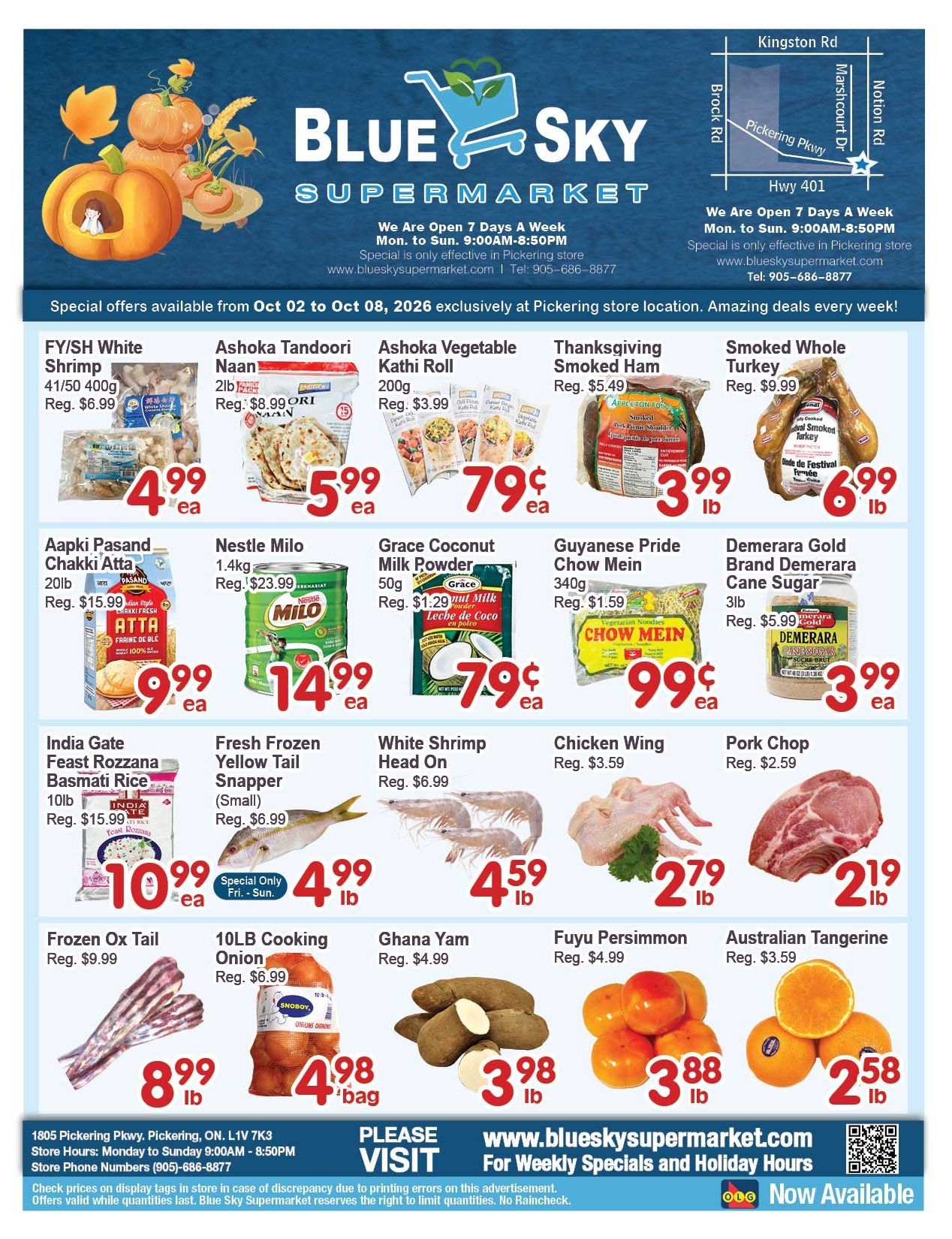 Blue Sky Supermarket (Pickering) Flyer October 2 to 8