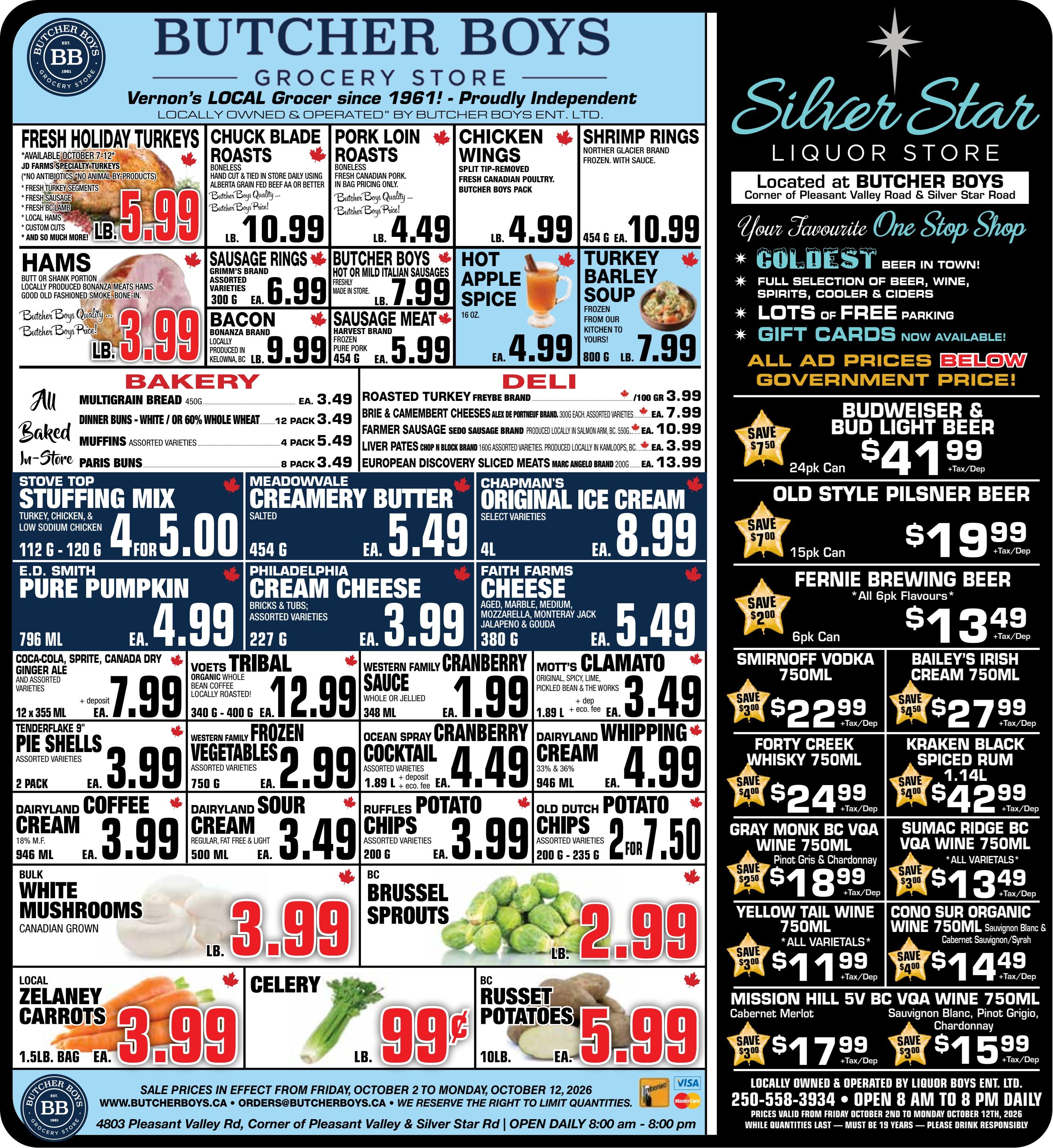 Butcher Boys Grocery Store Flyer October 2 to 12