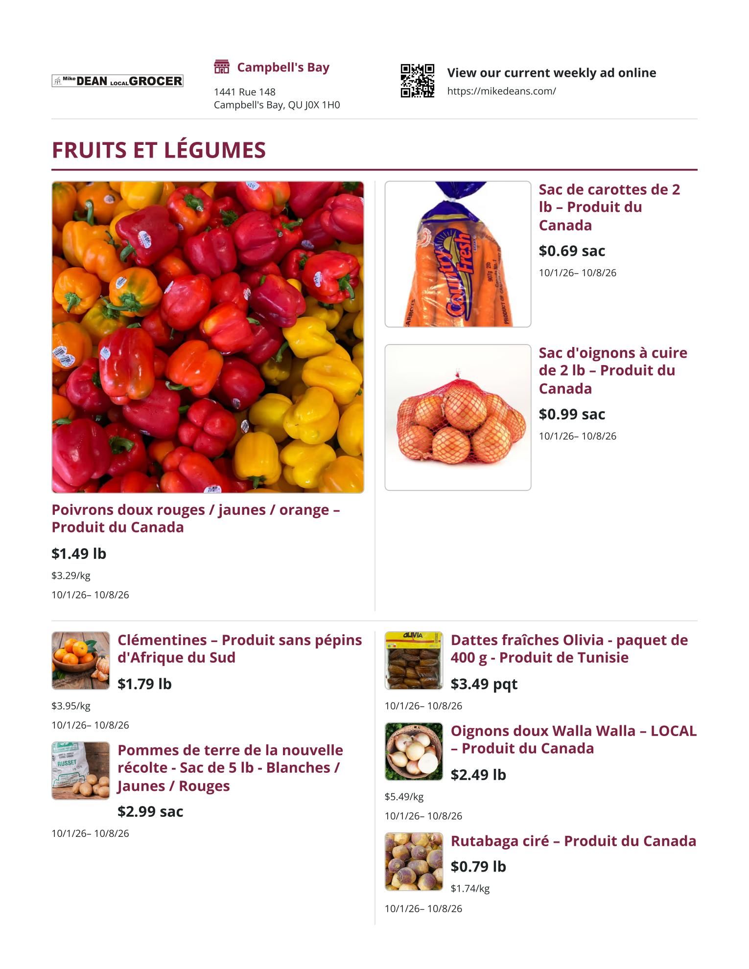 Mike Dean Local Grocer Flyer October 1 to 8