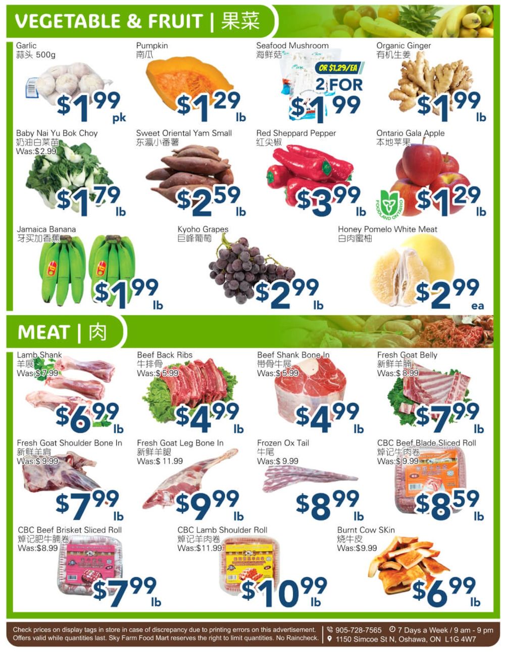 SkyFarm Food Mart Flyer October 2 to 8