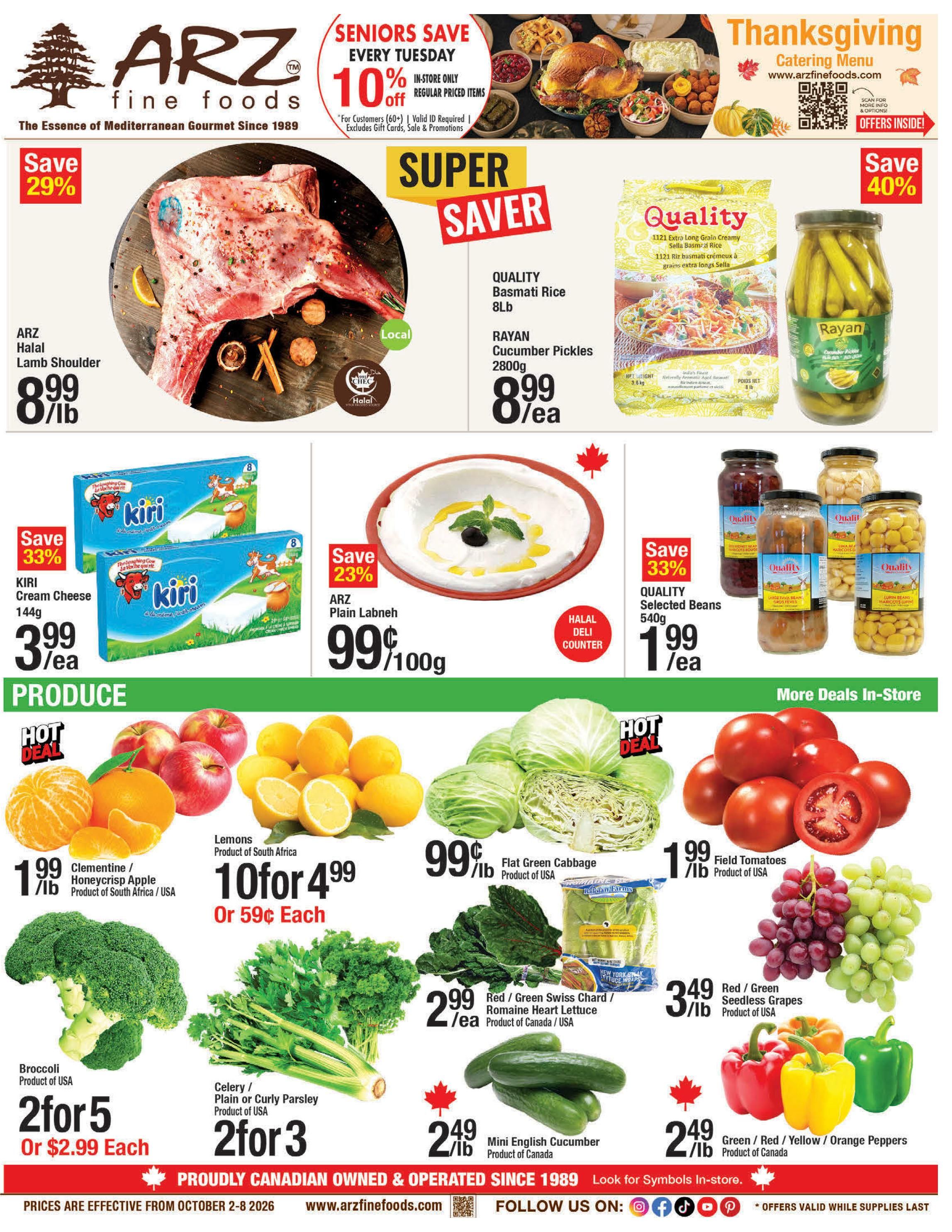 Arz Fine Foods Flyer October 2 to 8