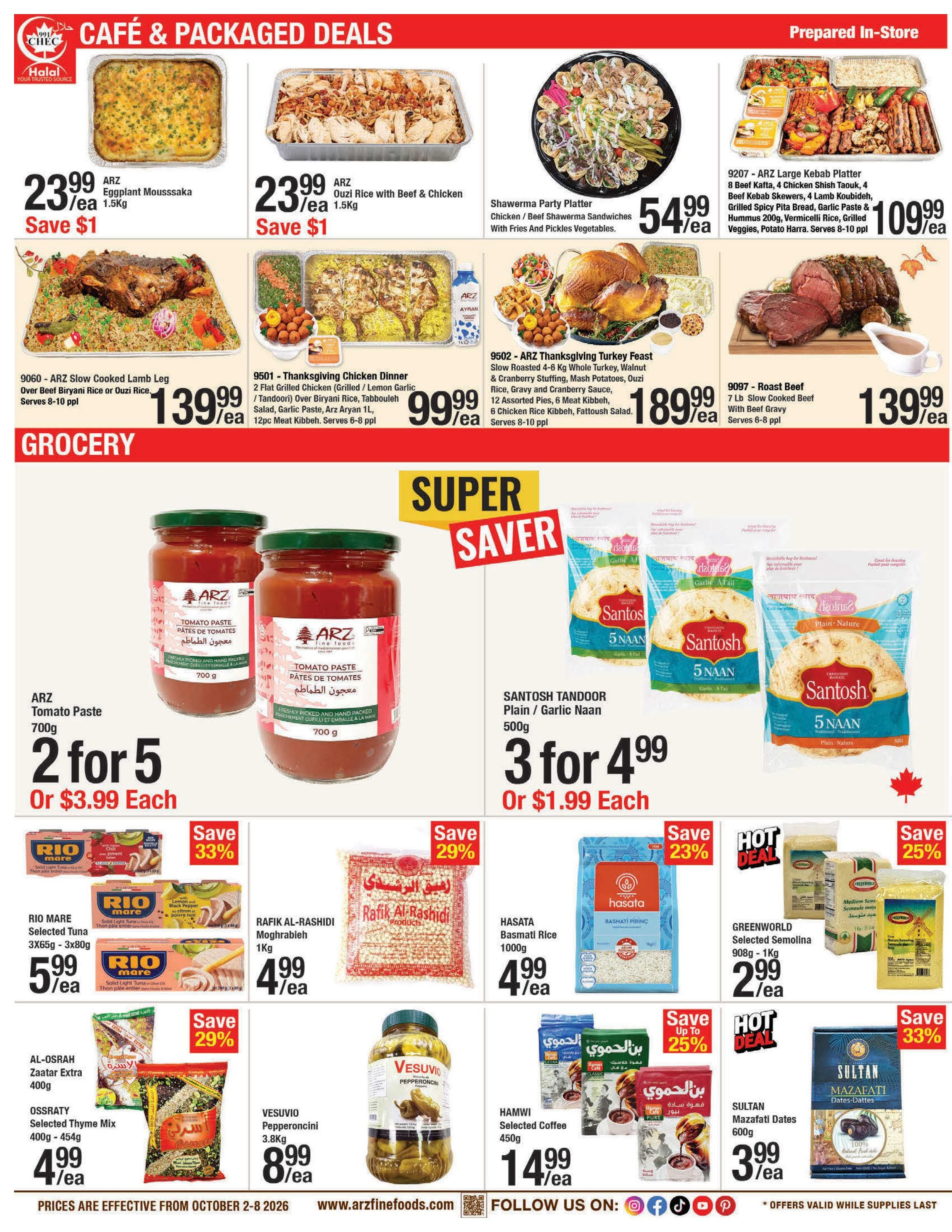 Arz Fine Foods Flyer October 2 to 8