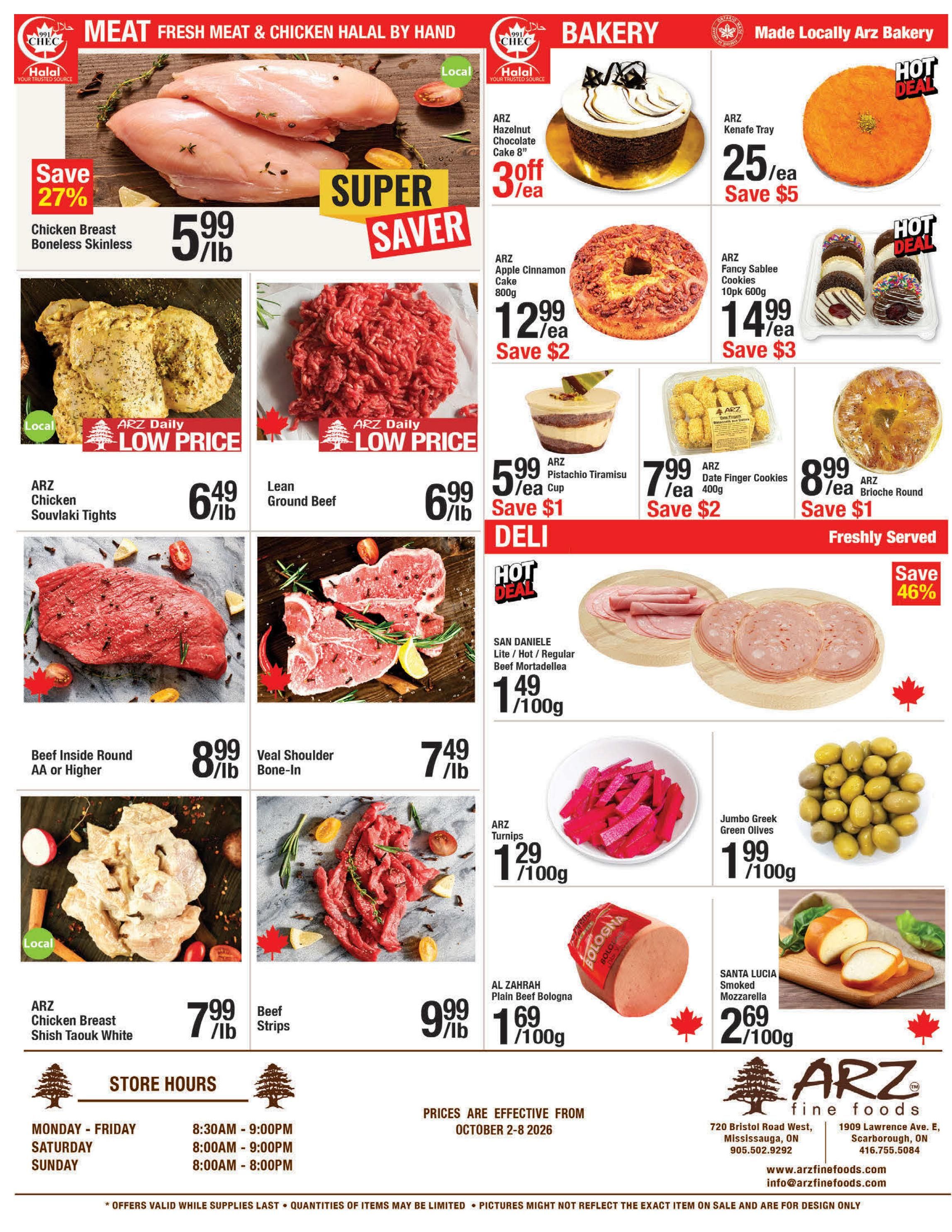 Arz Fine Foods Flyer October 2 to 8