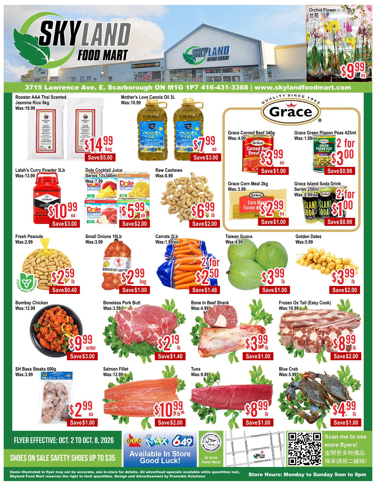 Skyland Food Mart Flyer October 2 to 8
