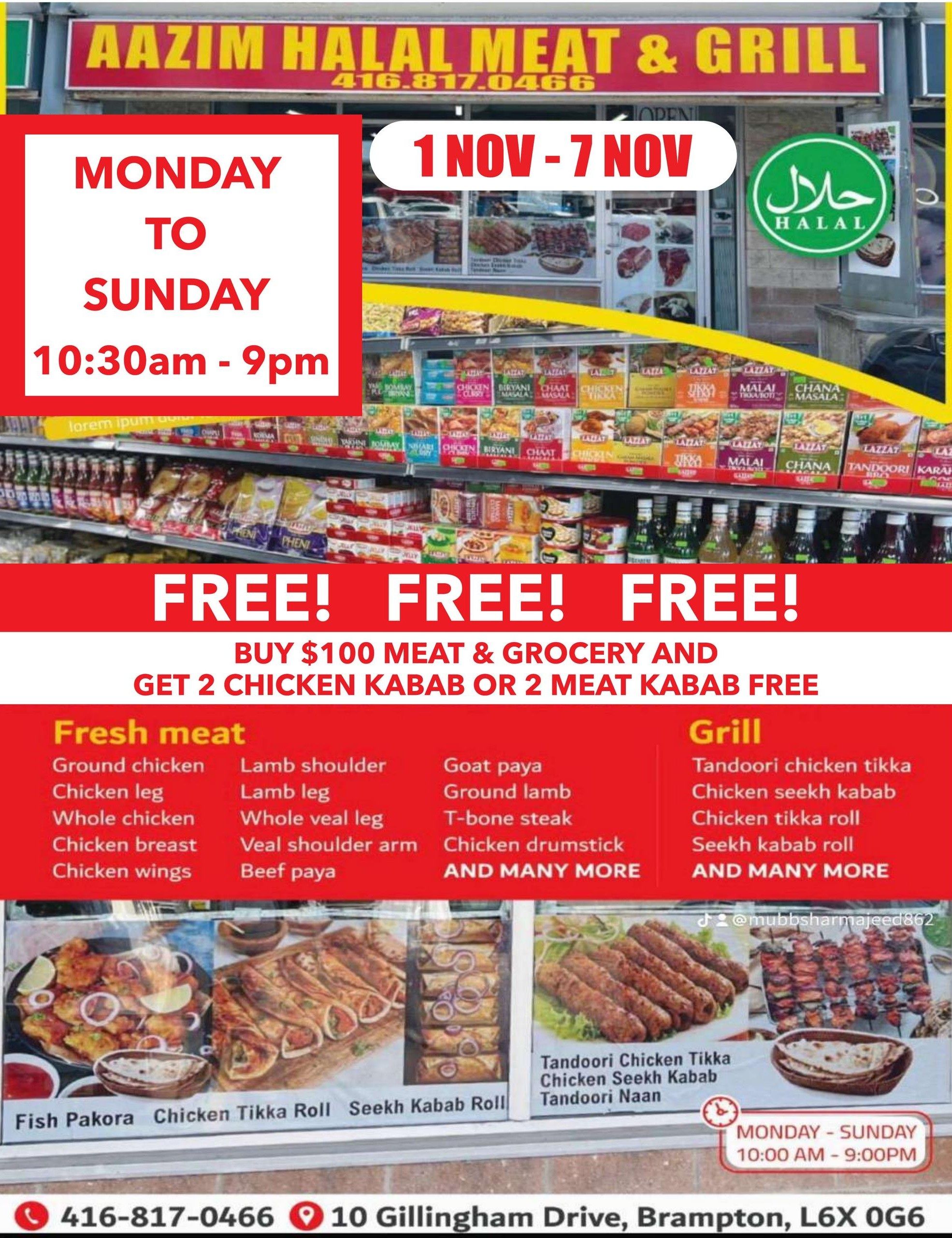 Aazim Halal Meat & Grill Flyer October 1 to 7
