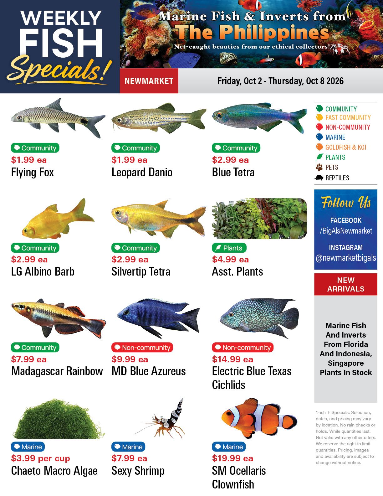 Big Al's (Newmarket) Weekly Specials October 2 to 8