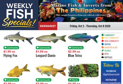 Big Al's (Newmarket) Weekly Specials October 2 to 8
