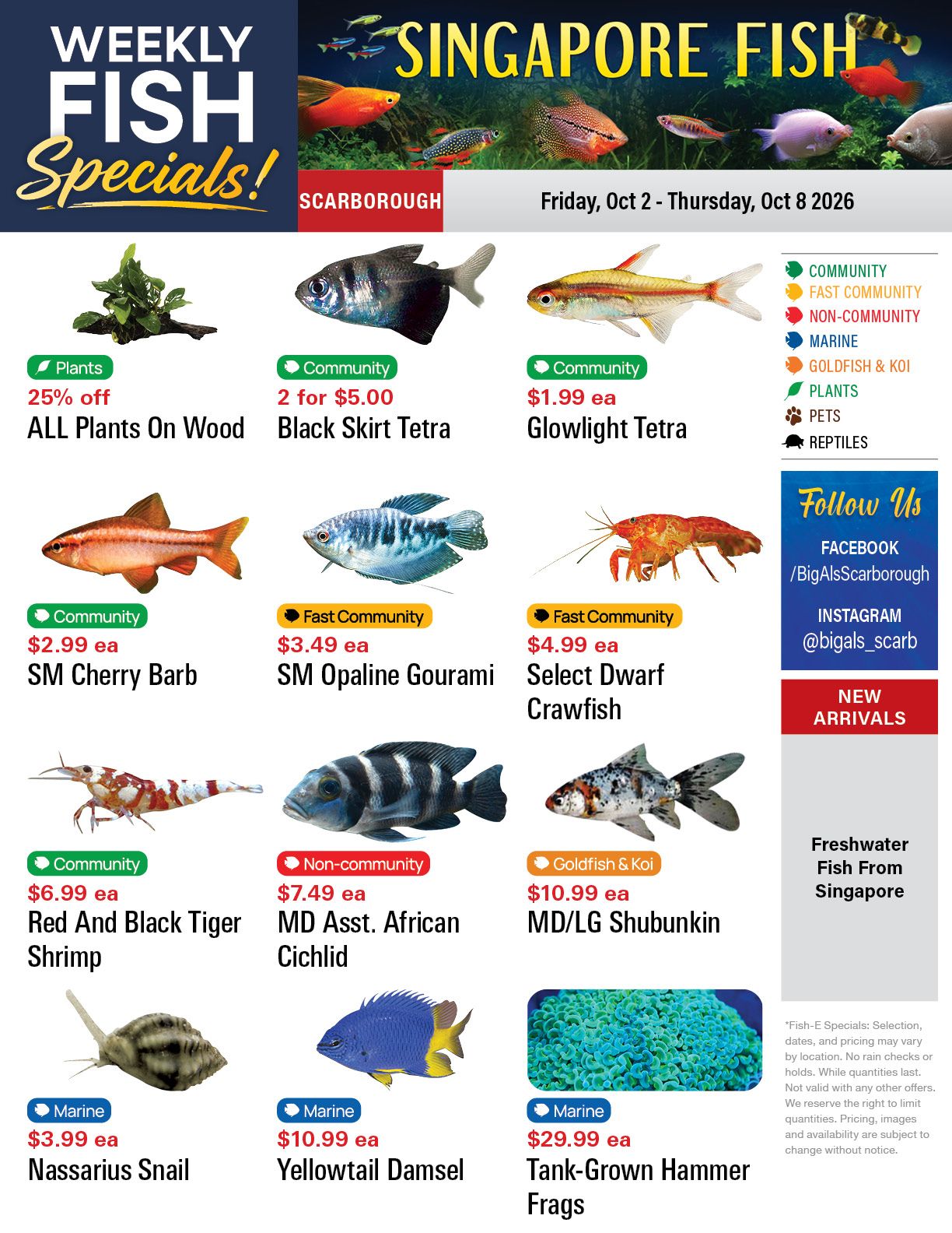 Big Al's (Scarborough) Weekly Specials October 2 to 8