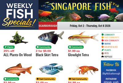 Big Al's (Scarborough) Weekly Specials October 2 to 8