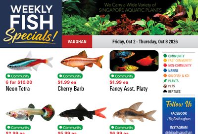Big Al's (Vaughan) Weekly Specials October 2 to 8
