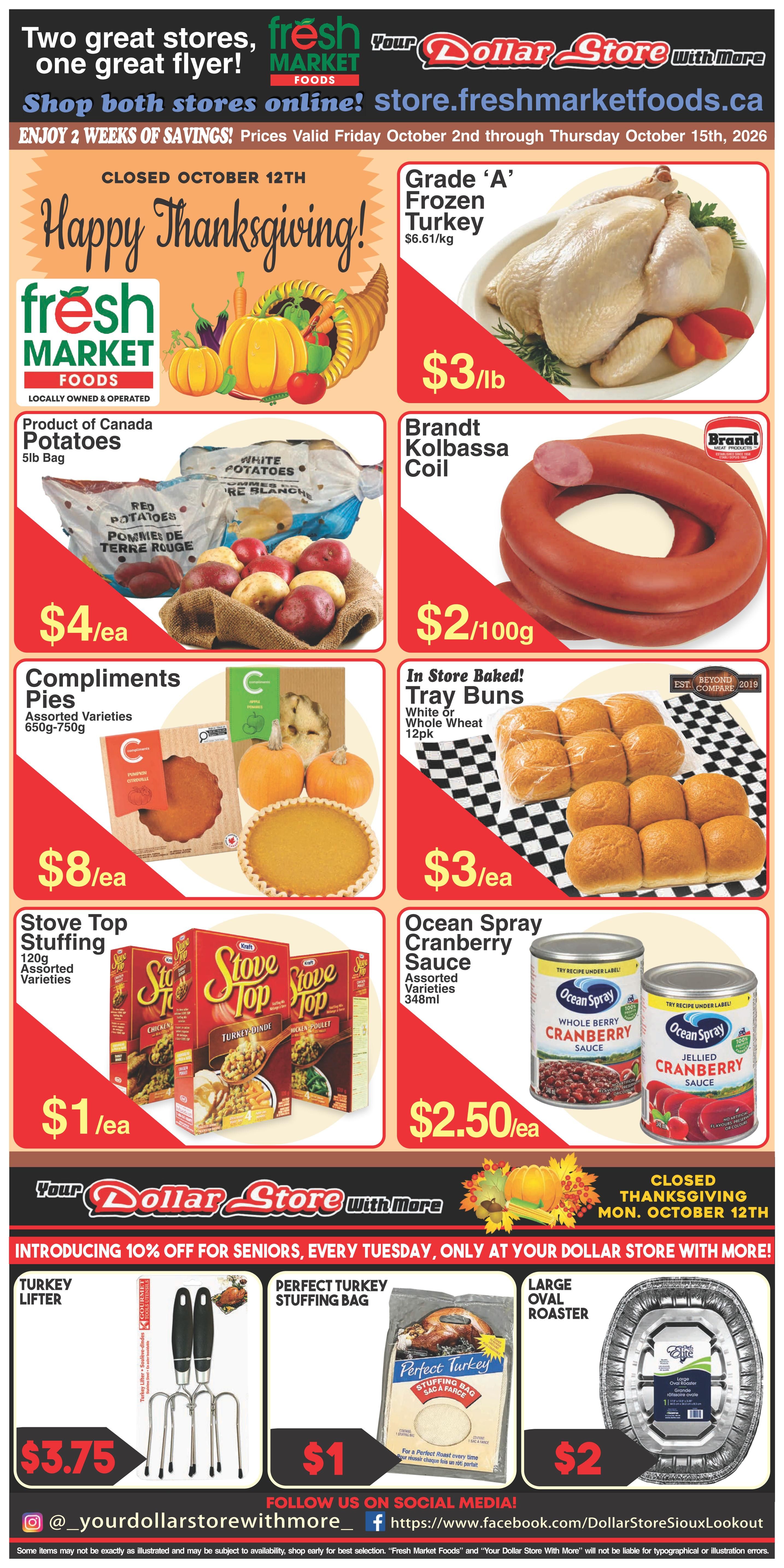 Fresh Market Foods Flyer October 2 to 15
