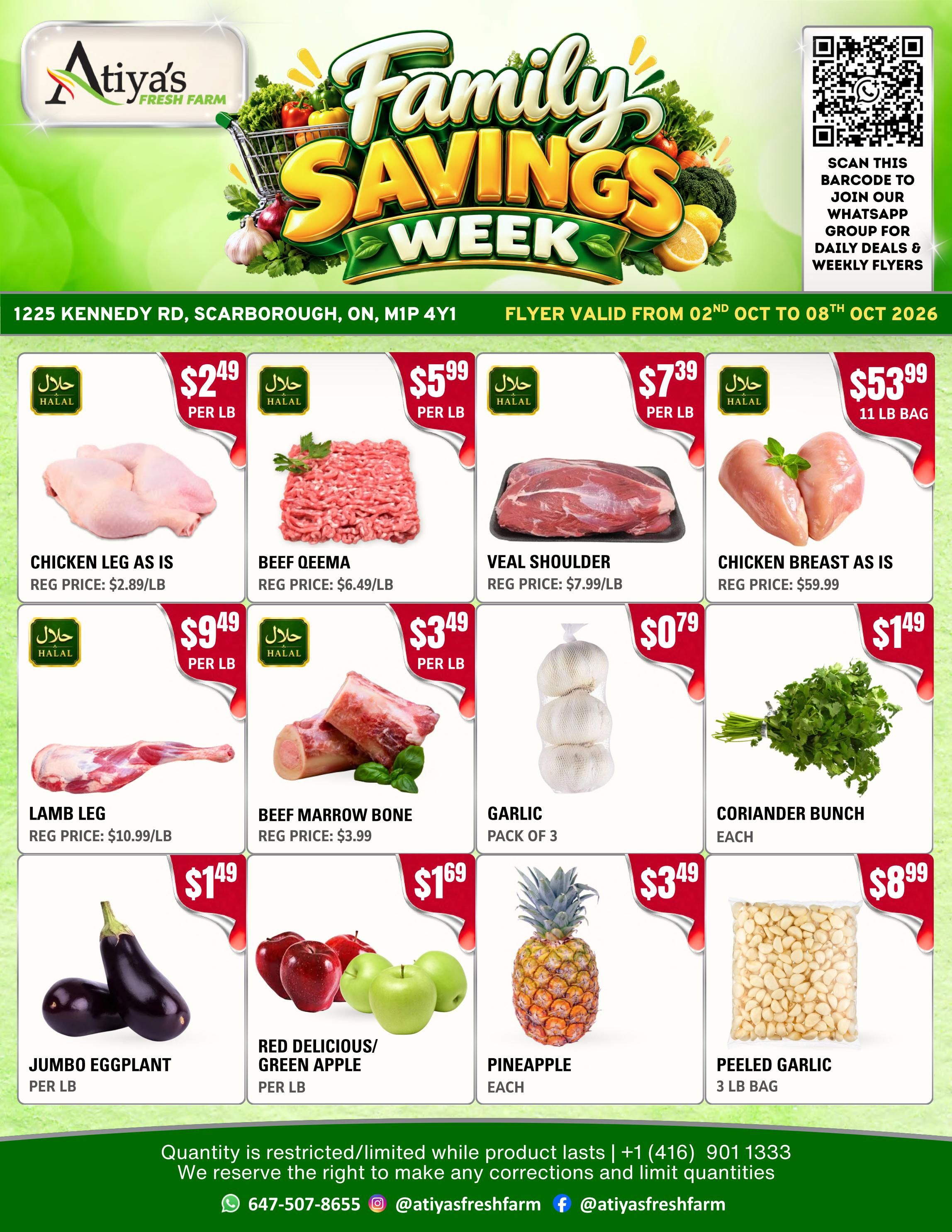 Atiya's Fresh Farm Flyer October 2 to 8