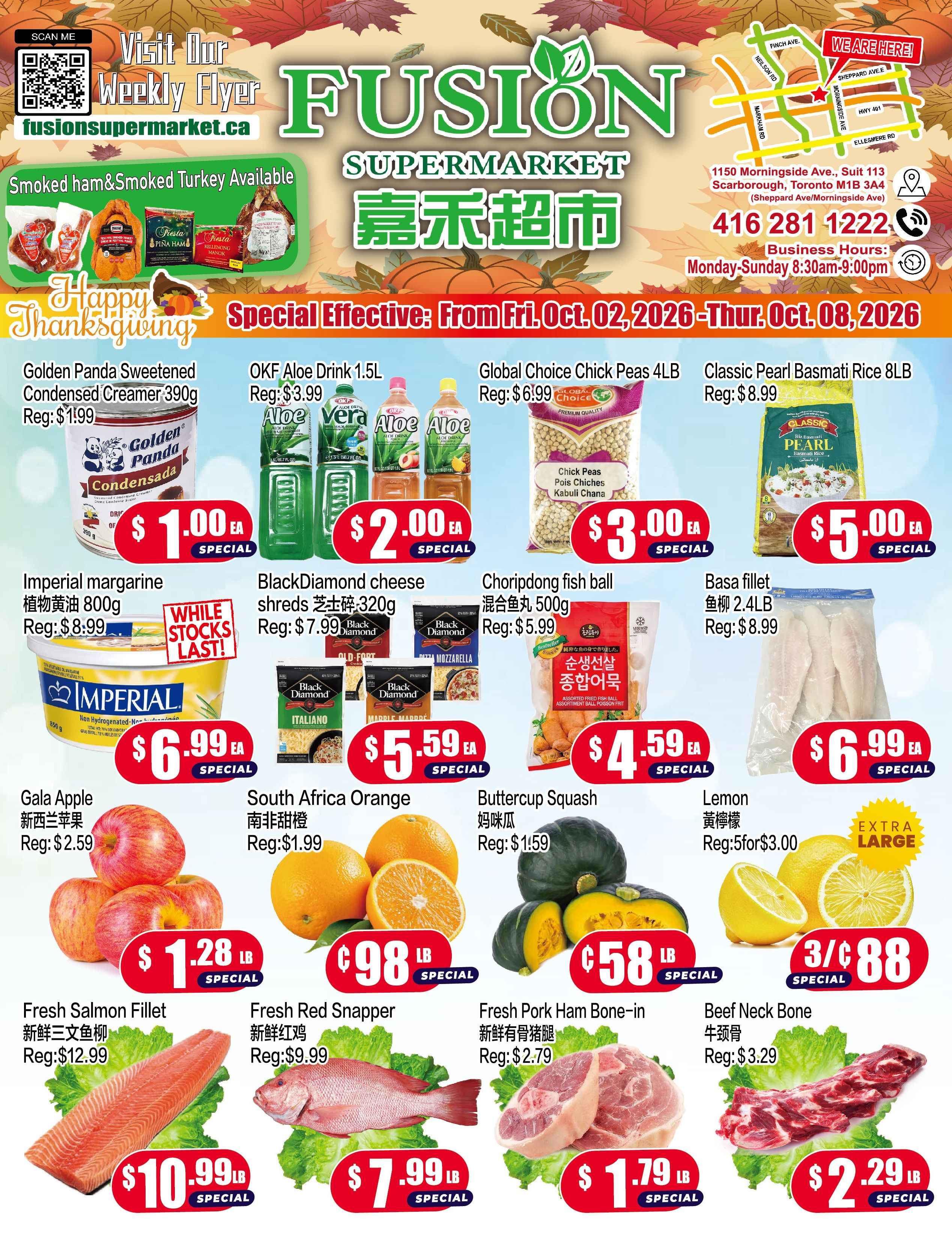 Fusion Supermarket (Unionville)  Flyer October 2 to 8