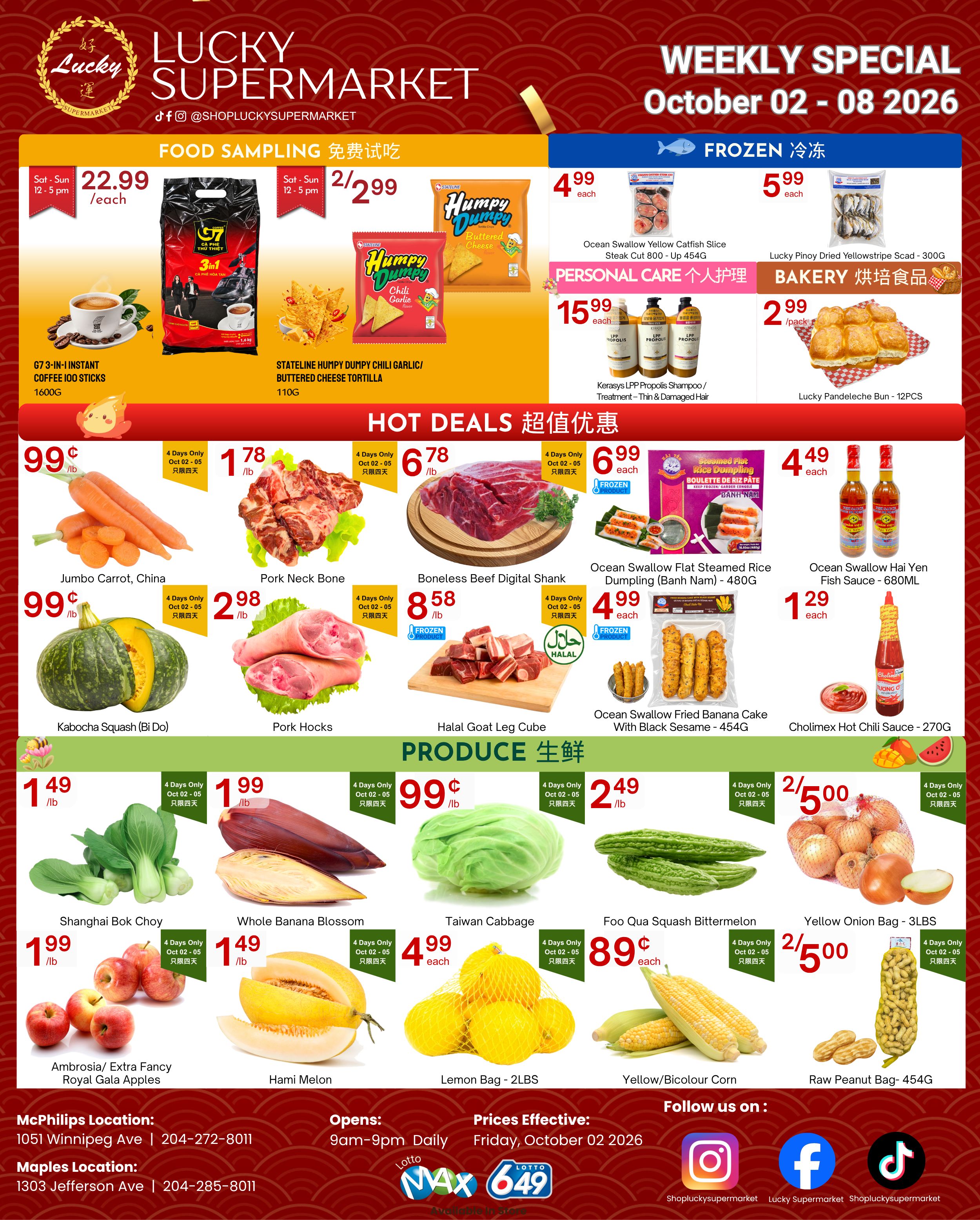 Lucky Supermarket (Winnipeg) Flyer October 2 to 8